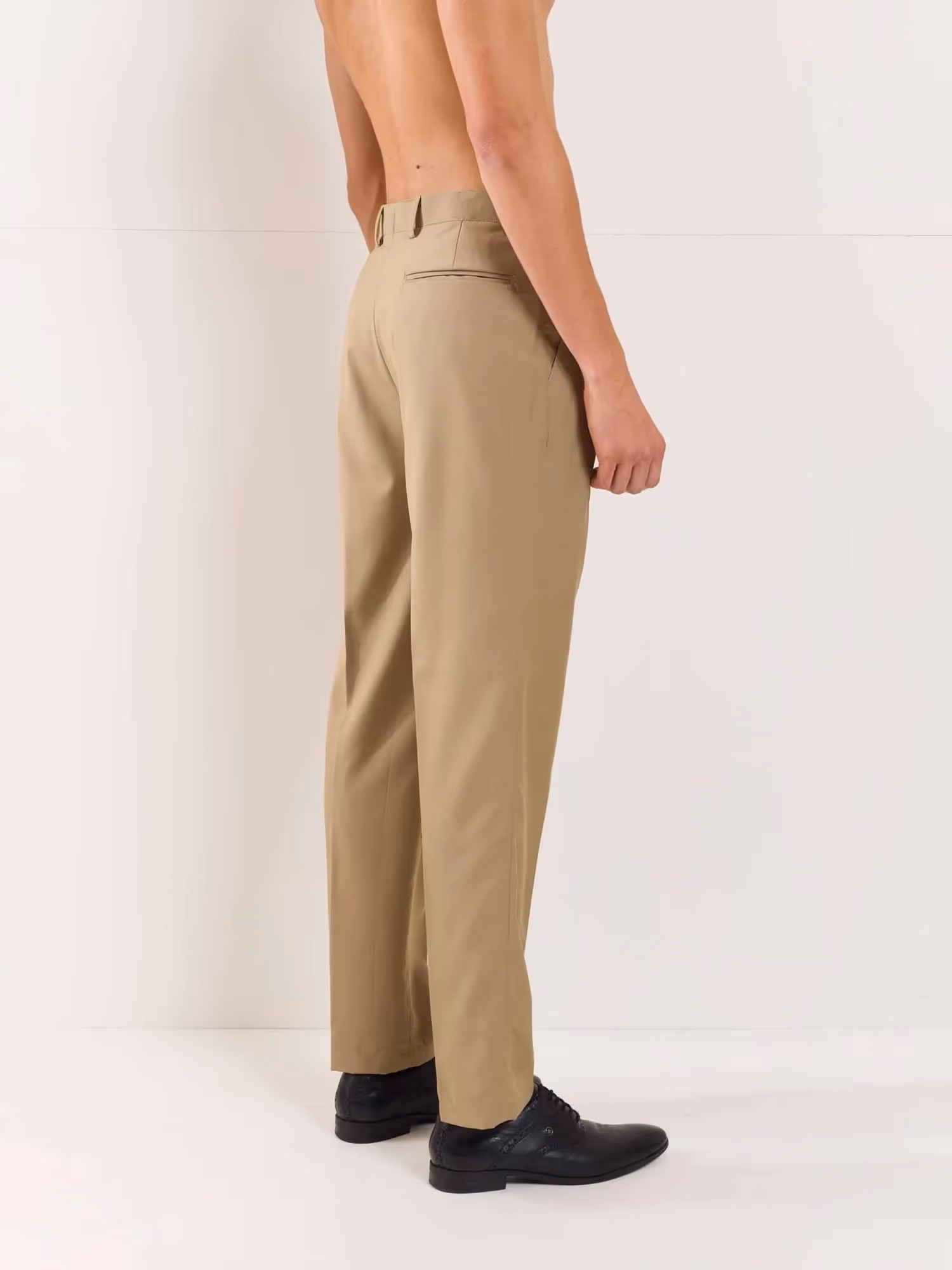Khaki Straight Fit Trousers image 6