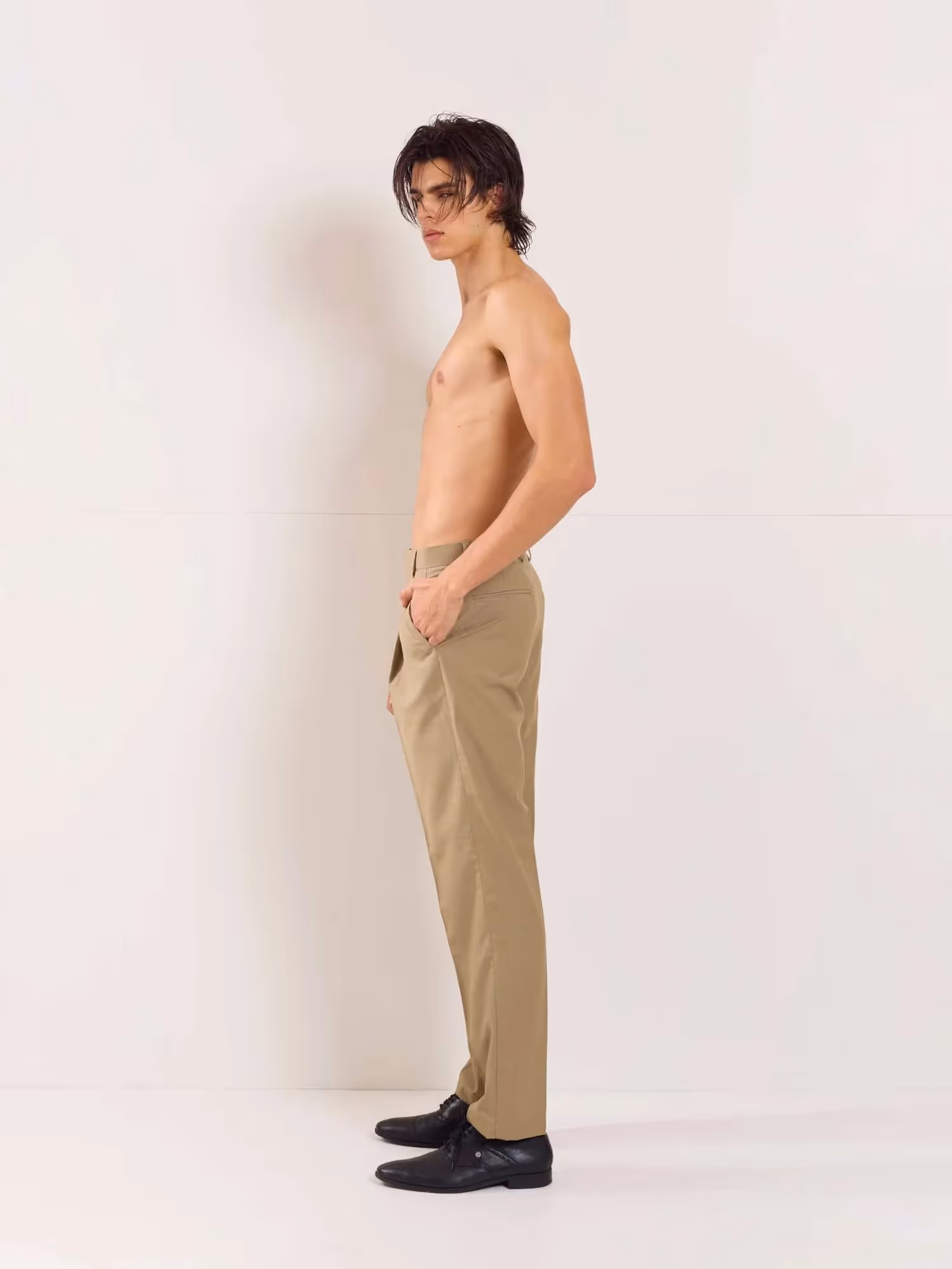 Khaki Straight Fit Trousers image 7