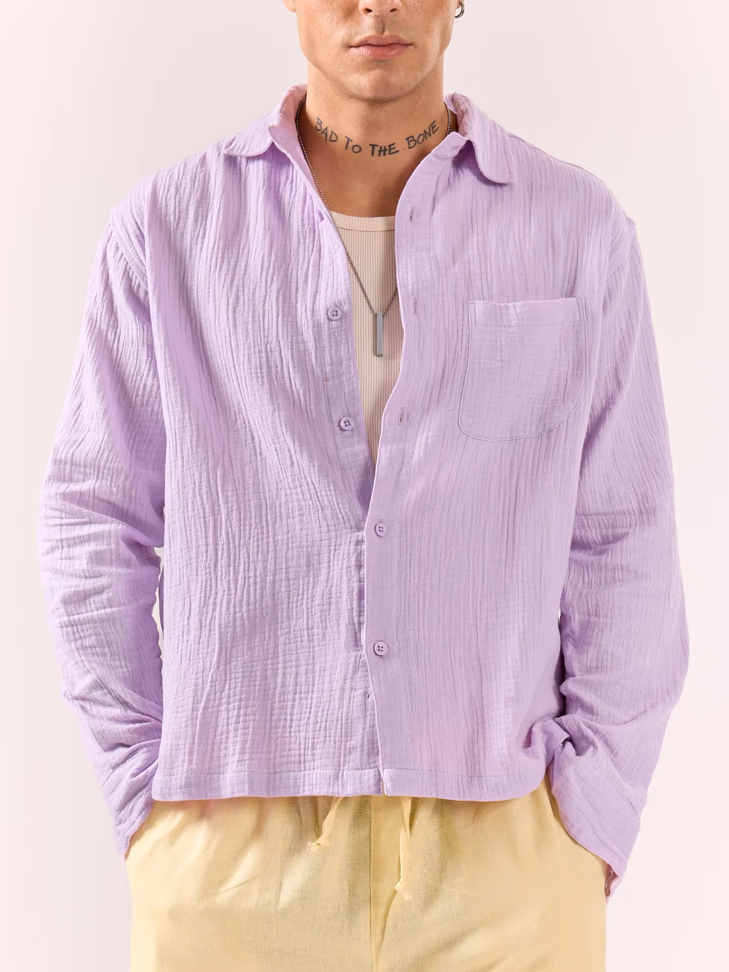 Lavender Gauze Holiday Shirt  image 3