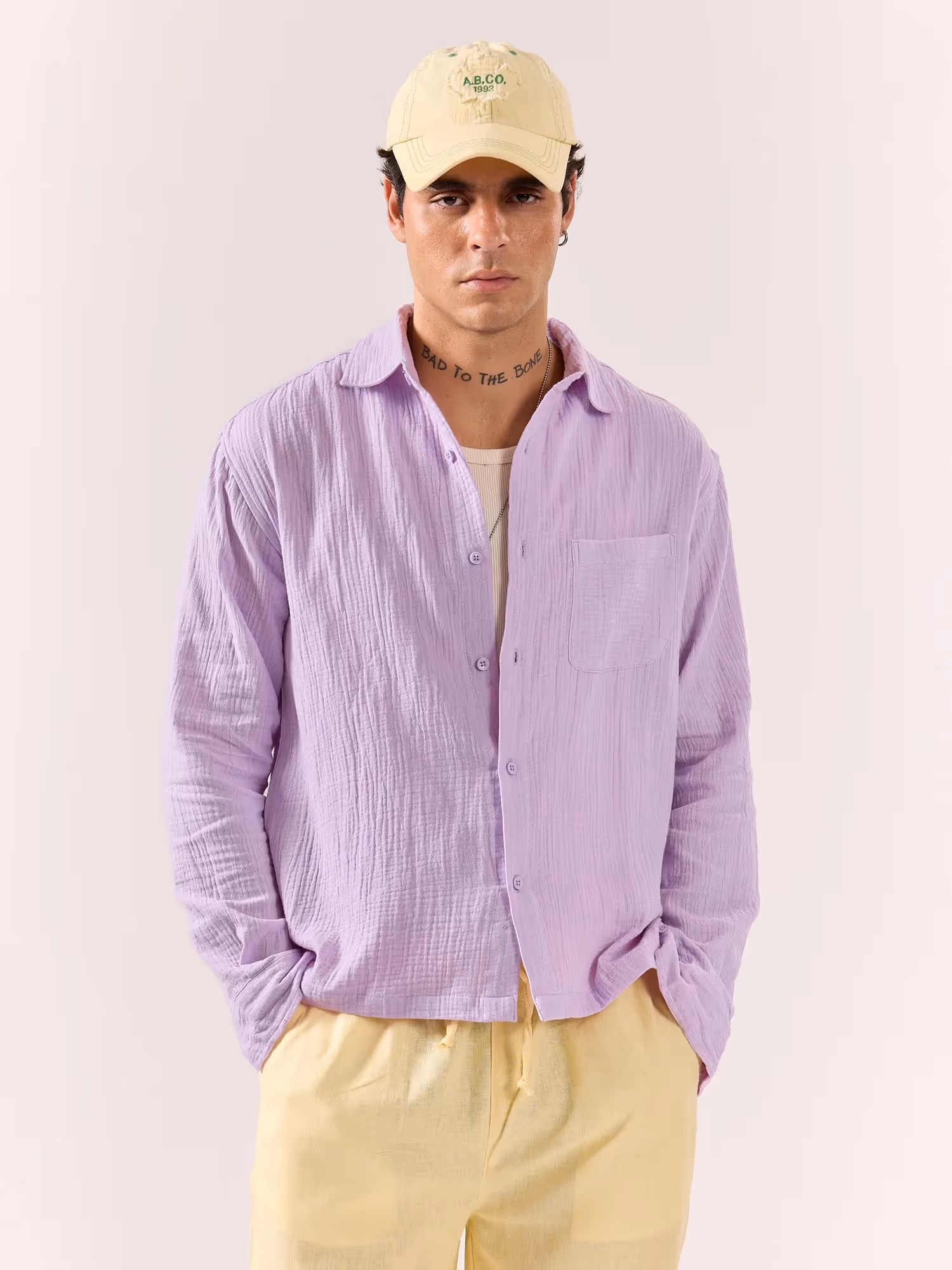 Lavender Gauze Holiday Shirt  image 5
