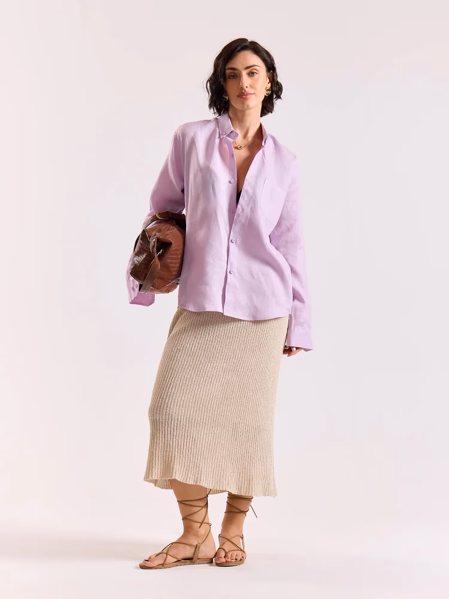 Lavender Irish Linen Shirt image 2