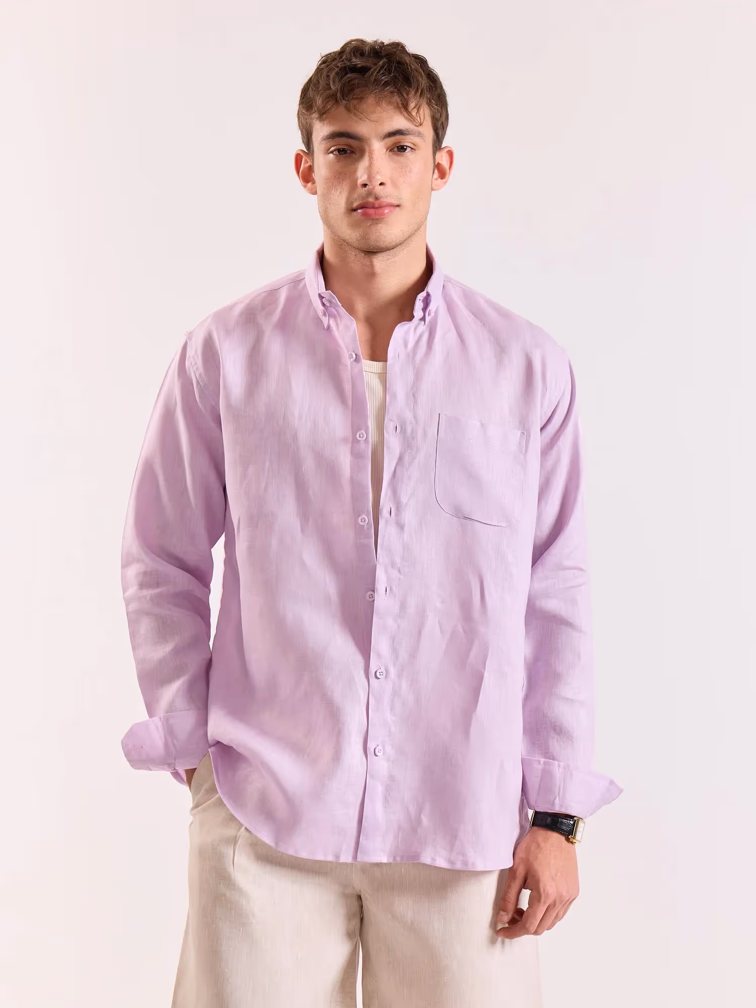 Lavender Irish Linen Shirt image 3