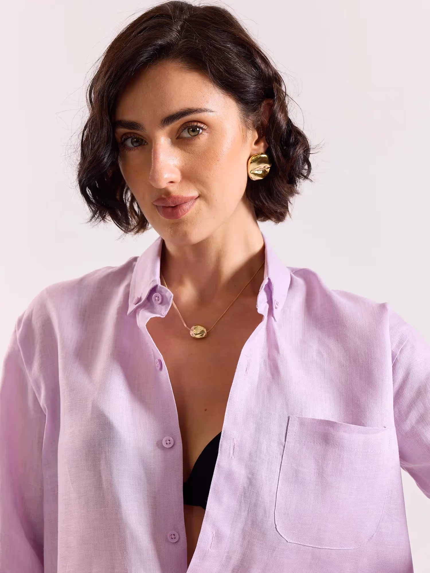 Lavender Irish Linen Shirt image 5