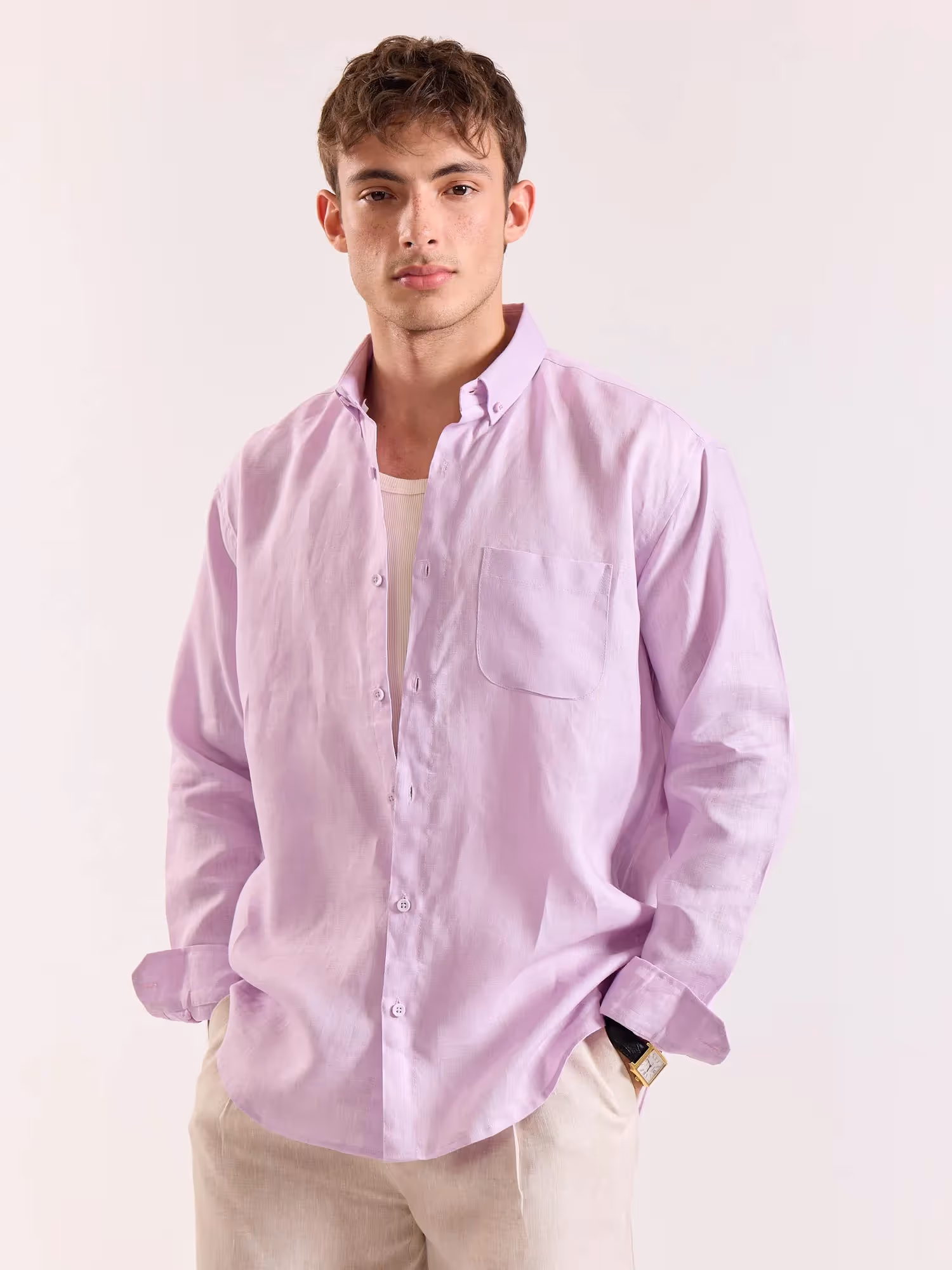 Lavender Irish Linen Shirt image 6