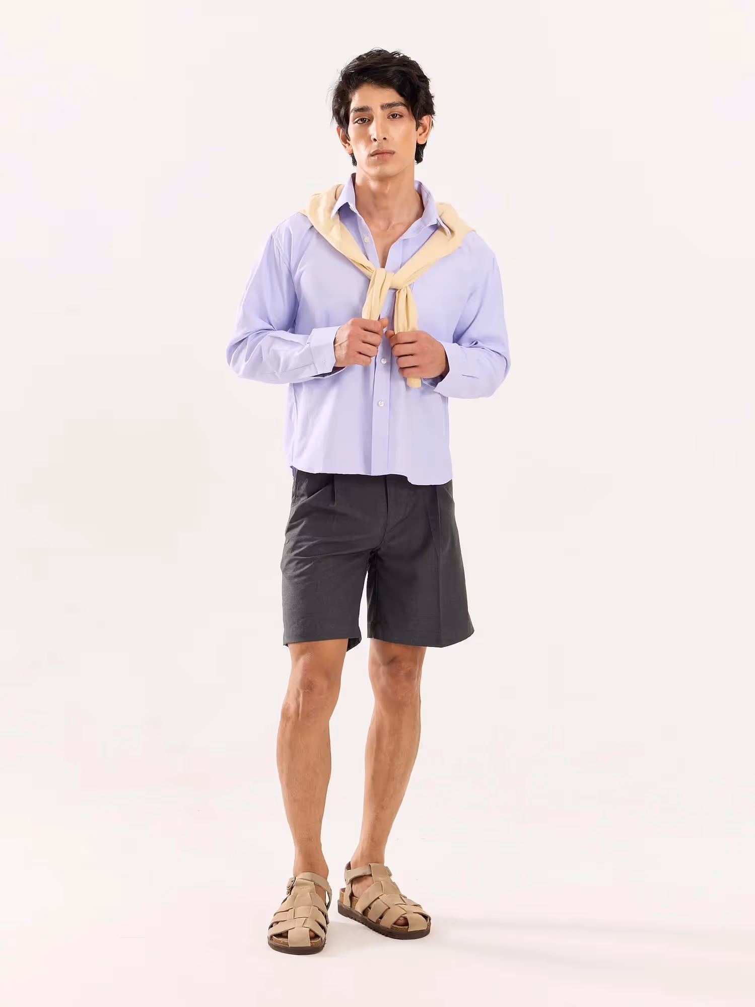 Lavender Oversized Cropped Shirt image 1