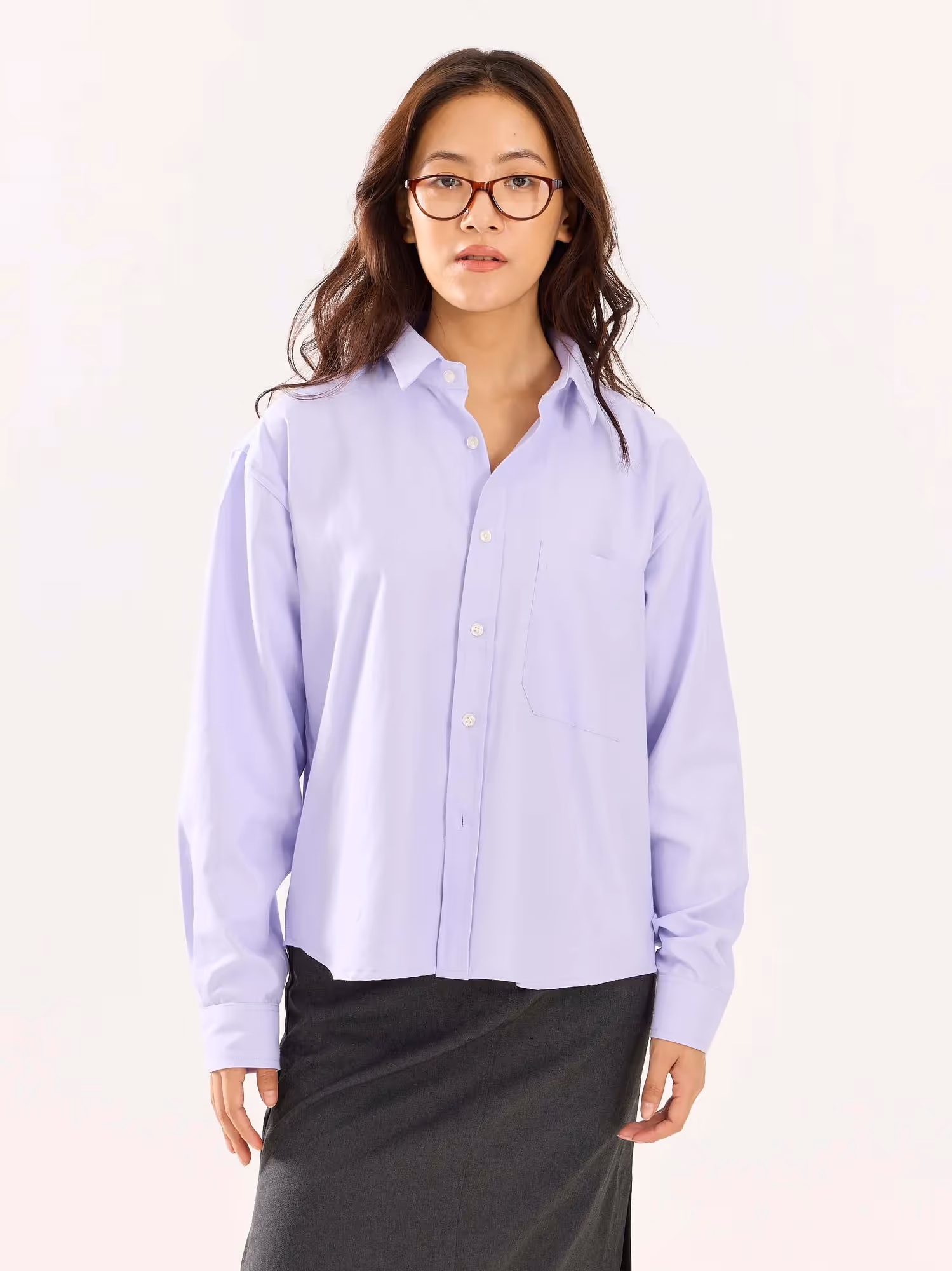 Lavender Oversized Cropped Shirt image 4