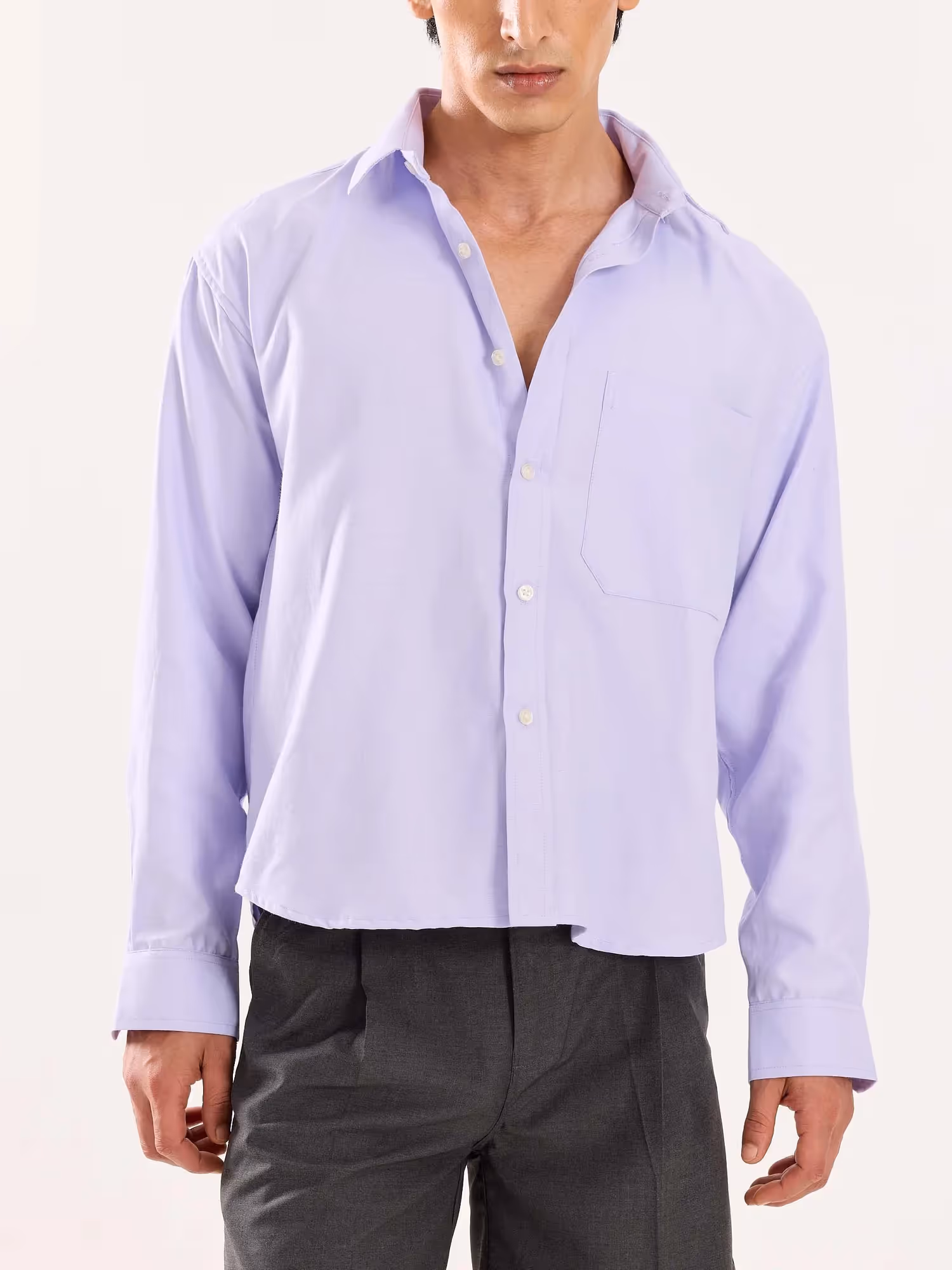 Lavender Oversized Cropped Shirt image 5