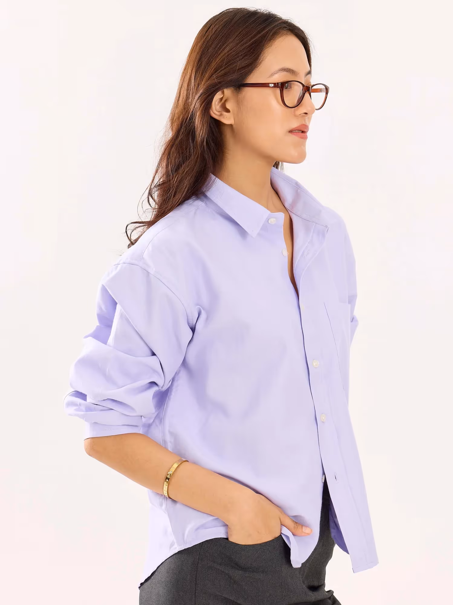 Lavender Oversized Cropped Shirt image 6