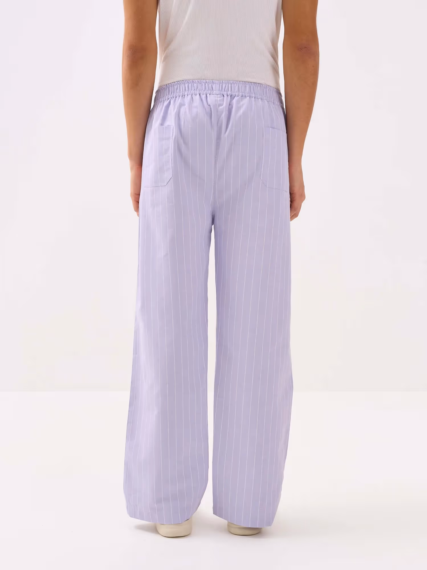 Lavender Striped Oxford Pull-on Pants image 8