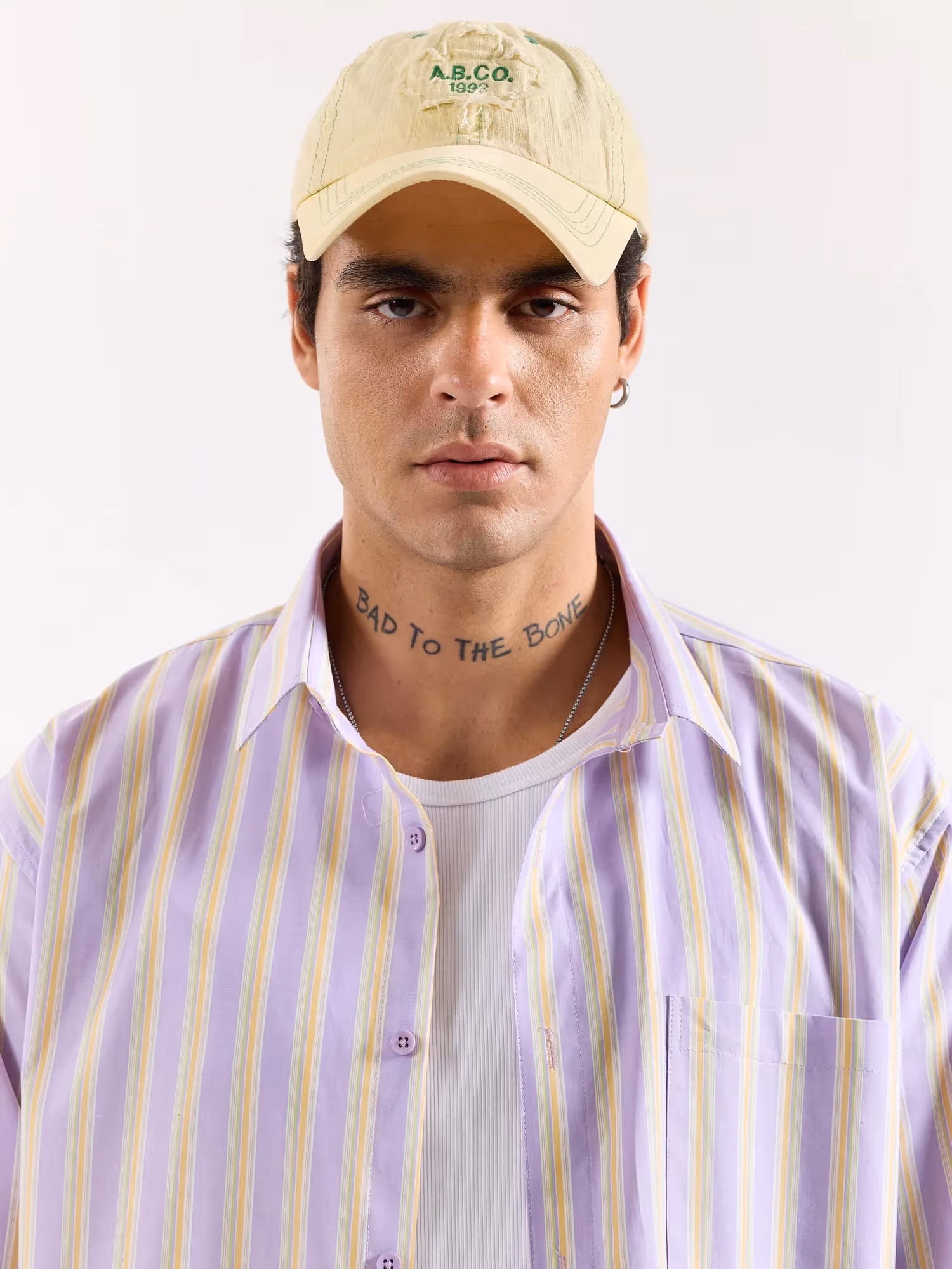 Lavender Striped Poplin Oversized Shirt  image 5