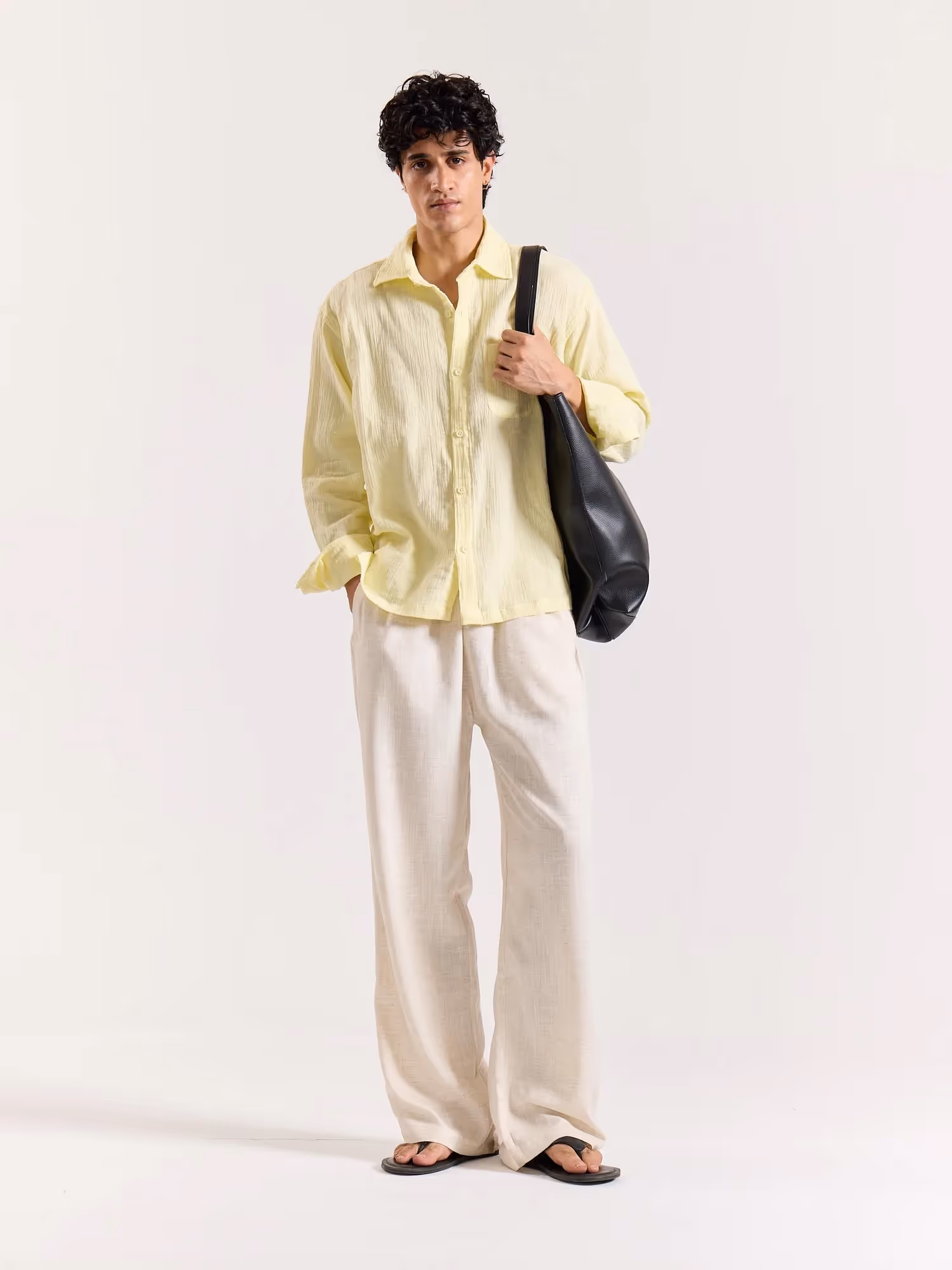 Lemon Yellow Gauze Holiday Shirt image 1