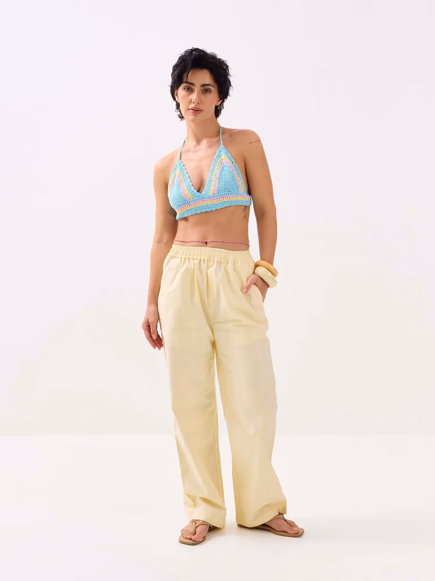 Lemon Yellow Oxford Pull-on Pants image 2