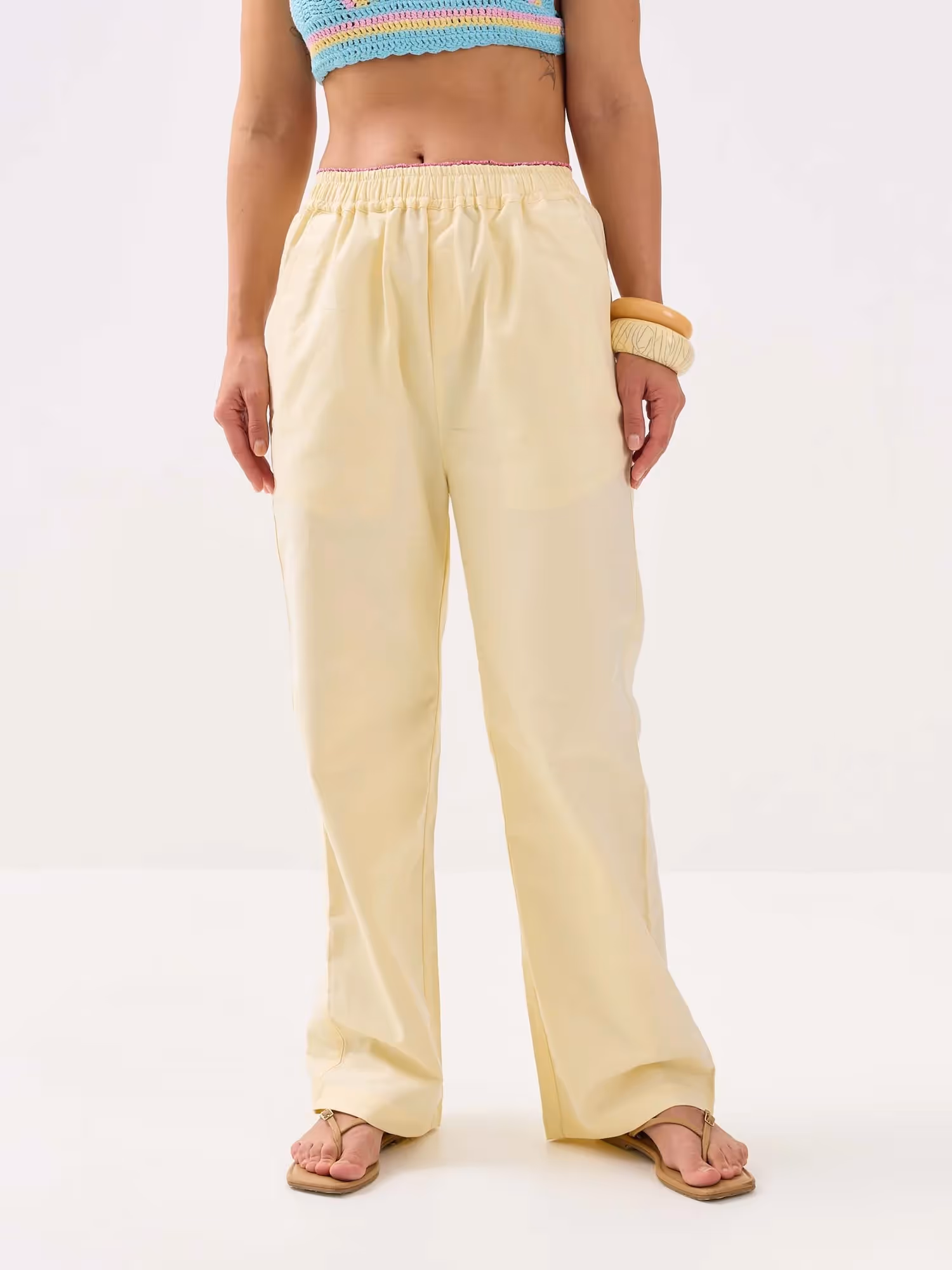 Lemon Yellow Oxford Pull-on Pants image 4