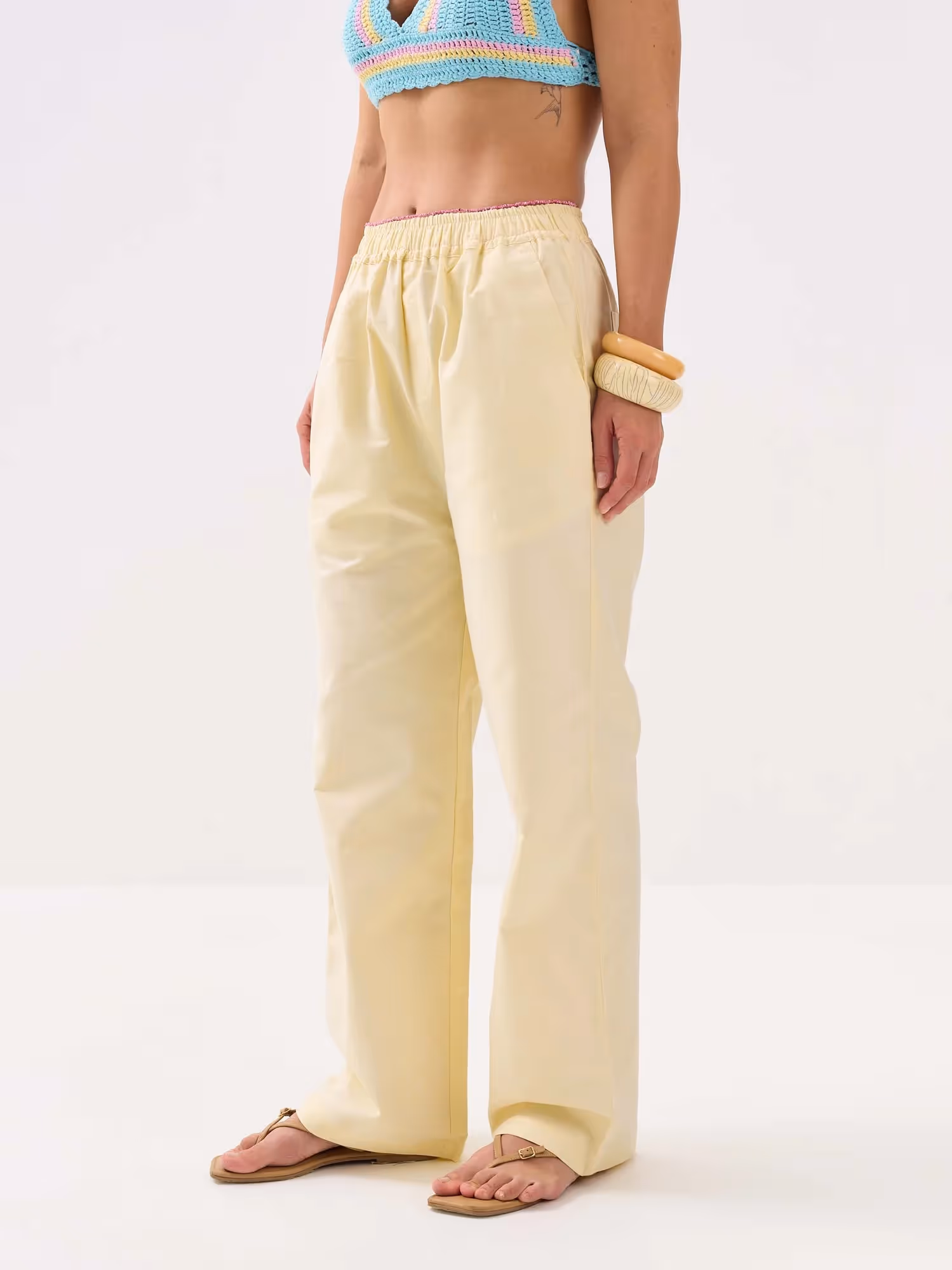 Lemon Yellow Oxford Pull-on Pants image 6