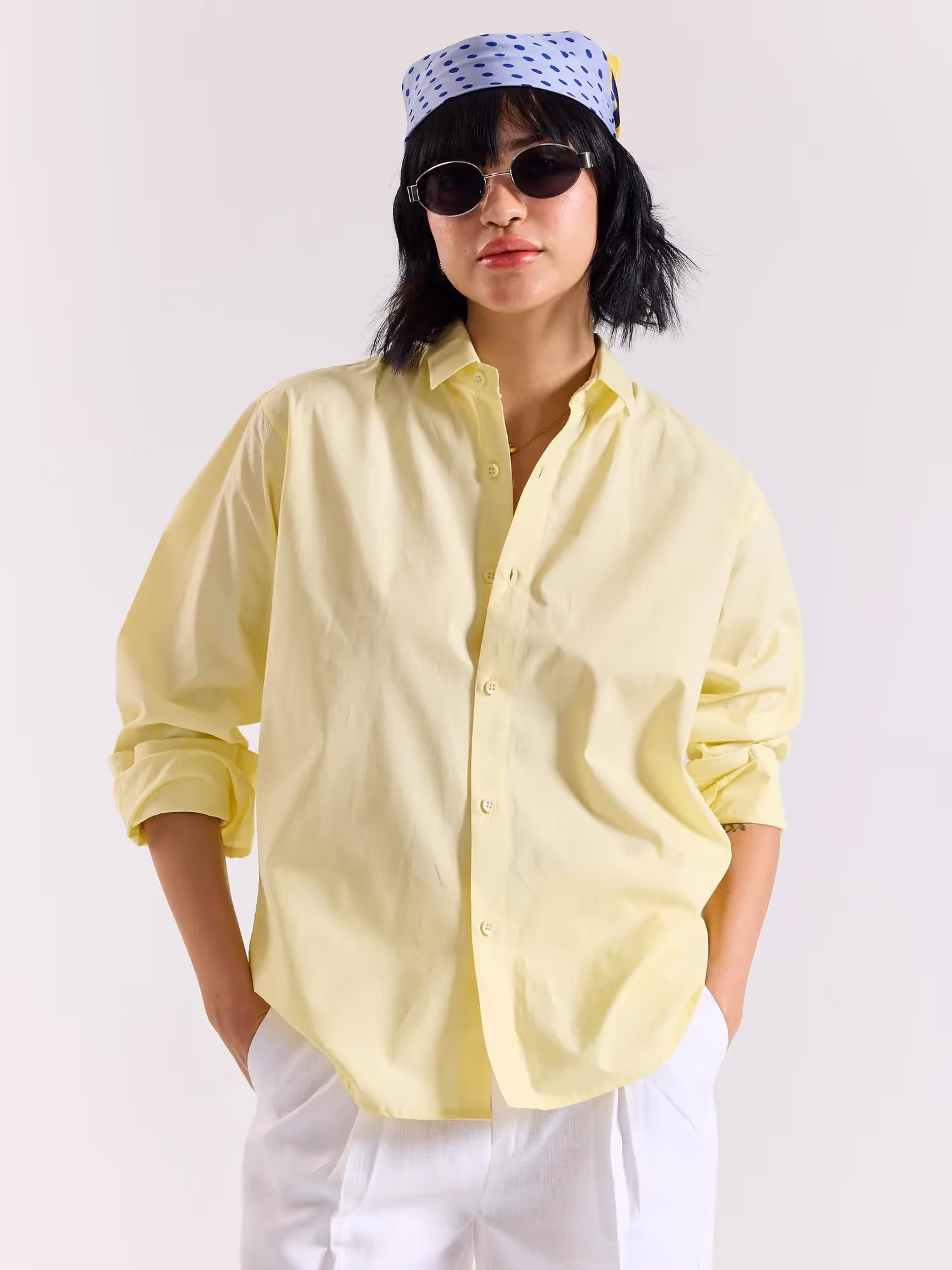 Lemon Yellow Poplin Shirt image 5