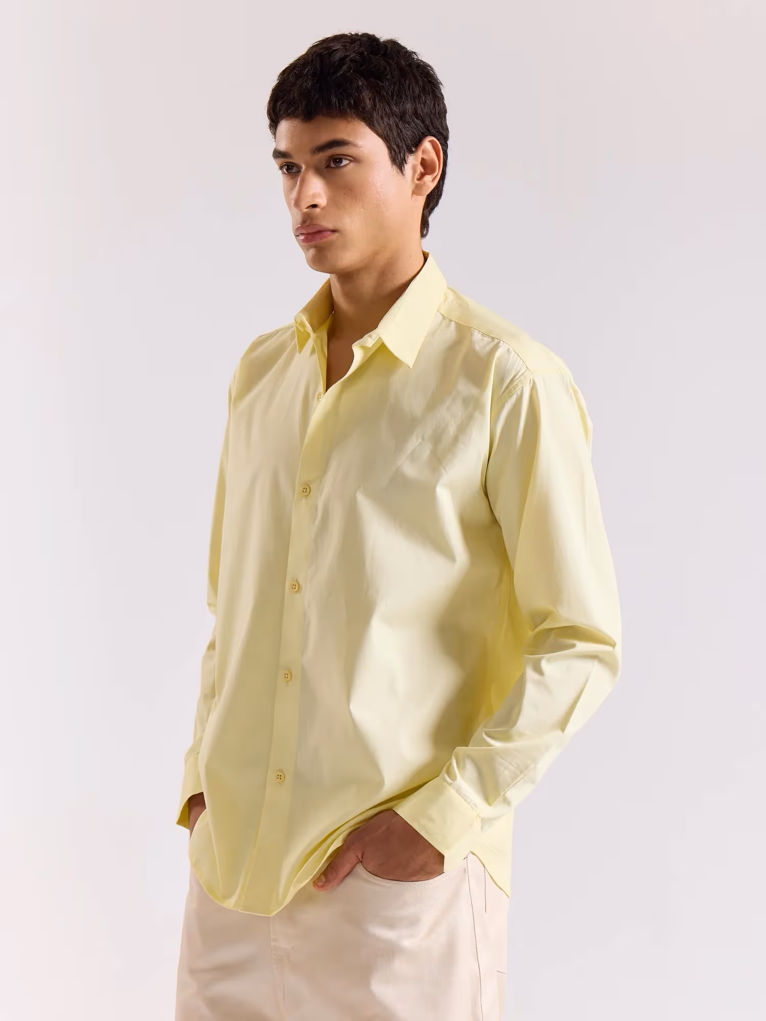 Lemon Yellow Poplin Shirt image 6