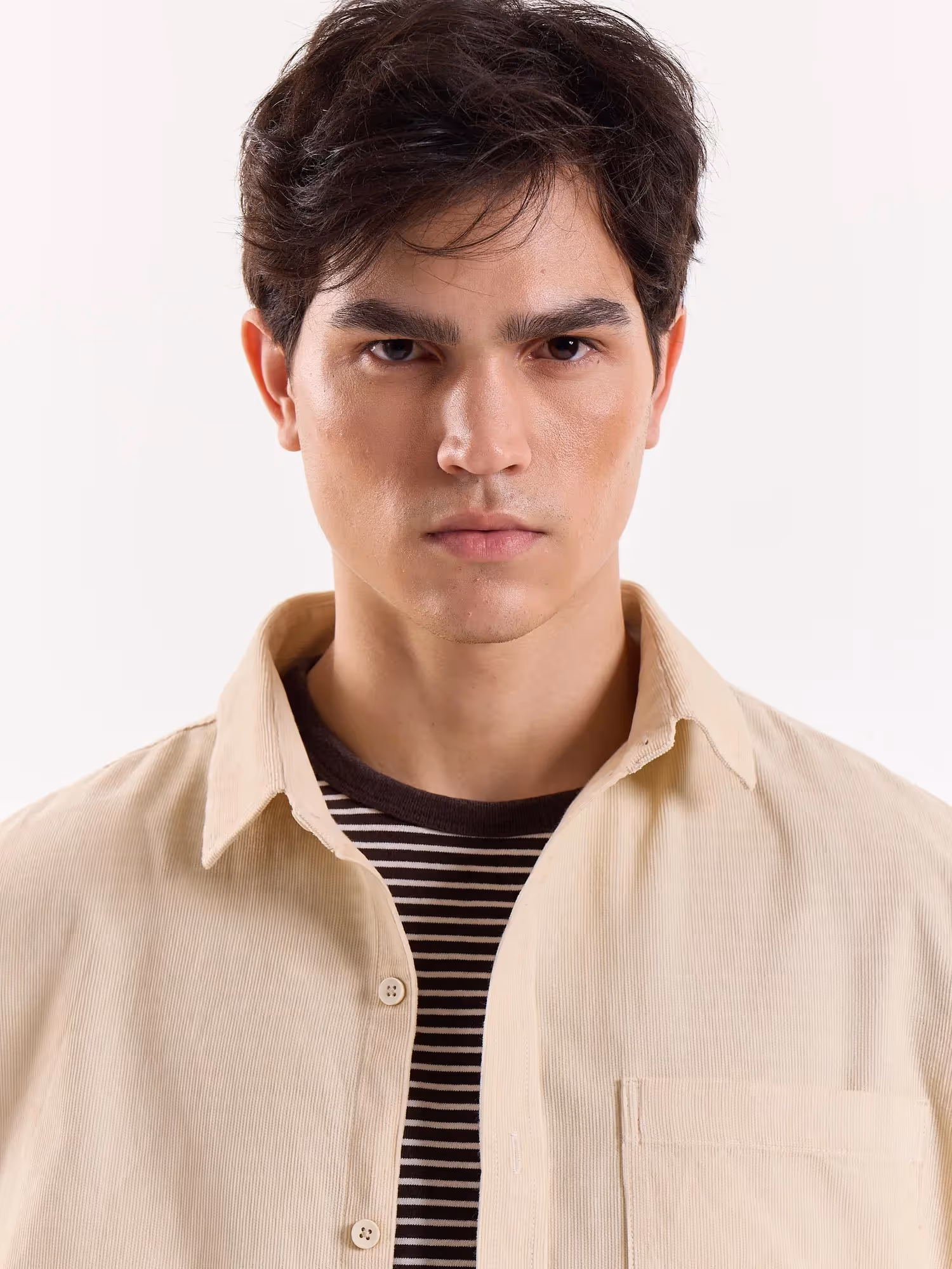 Light Beige Corduroy Oversized Shirt  image 4