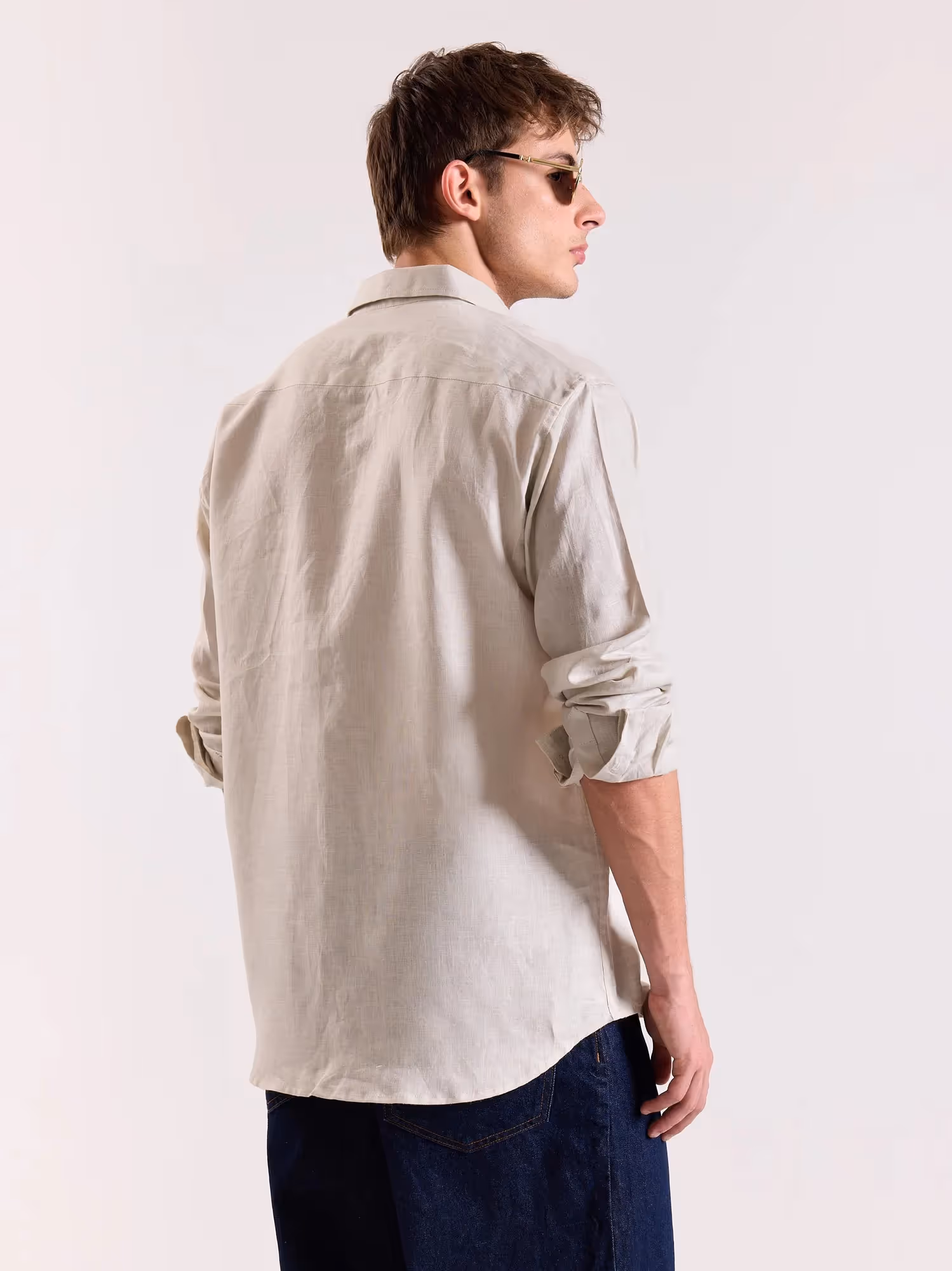 Light Beige Irish Linen Shirt image 8