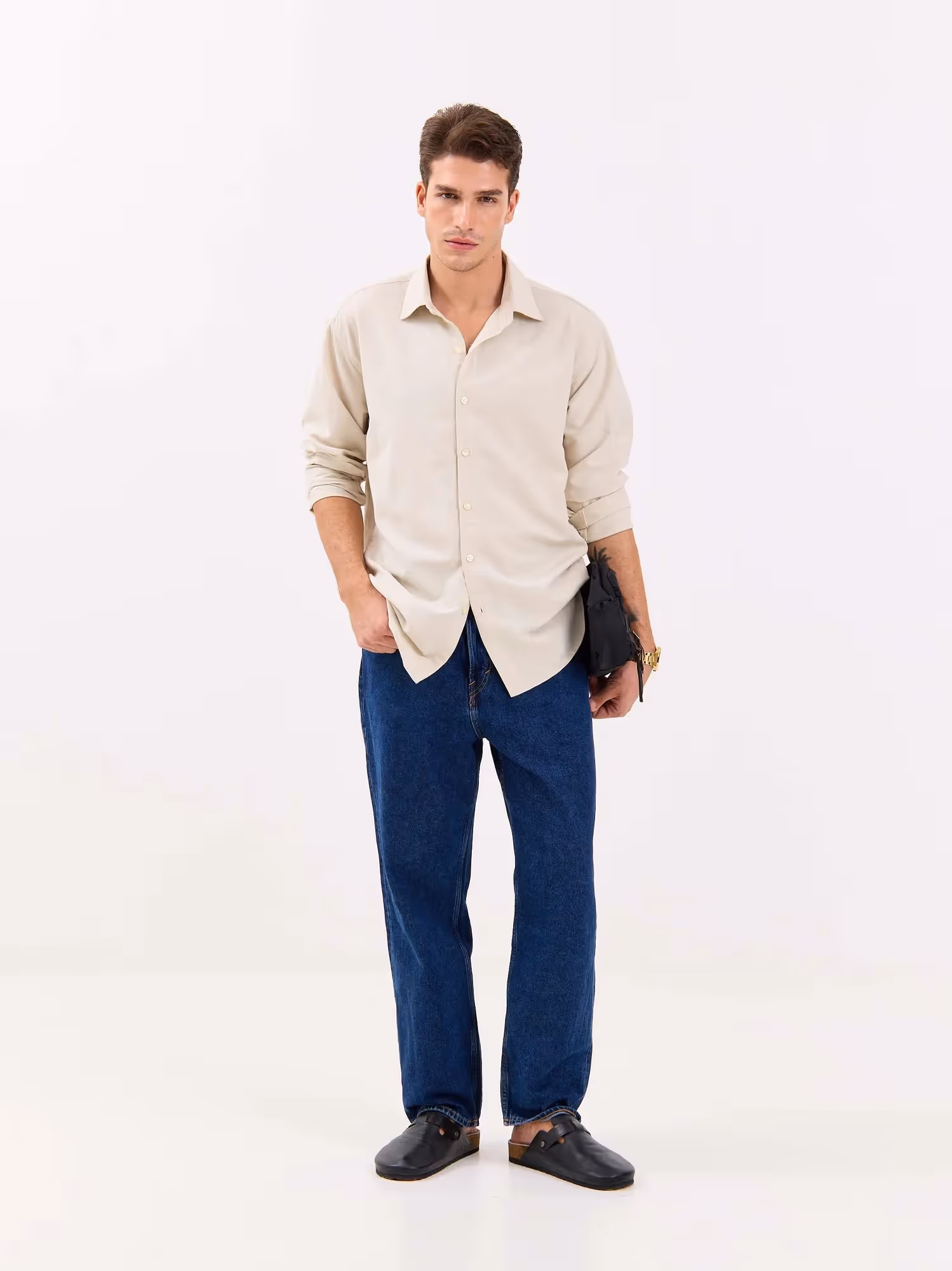 Light Beige Linen-blend Shirt image 1