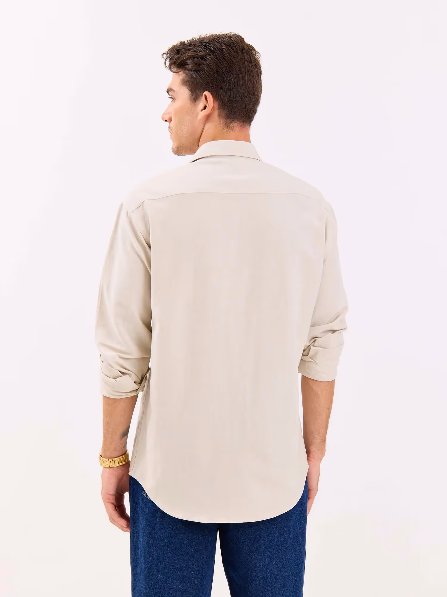 Light Beige Linen-blend Shirt  image 7