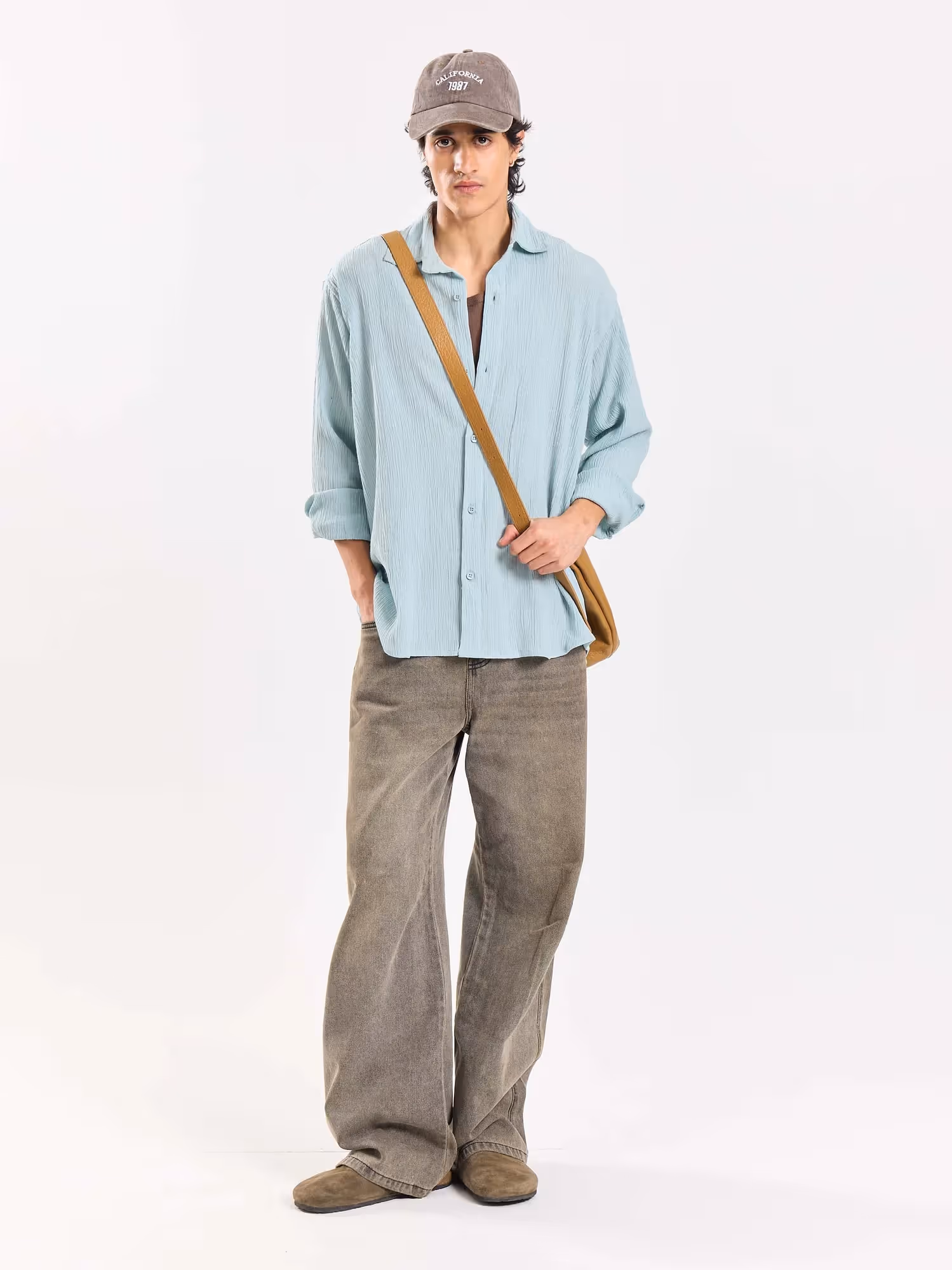 Light Blue Wrinkled Shirt image 1