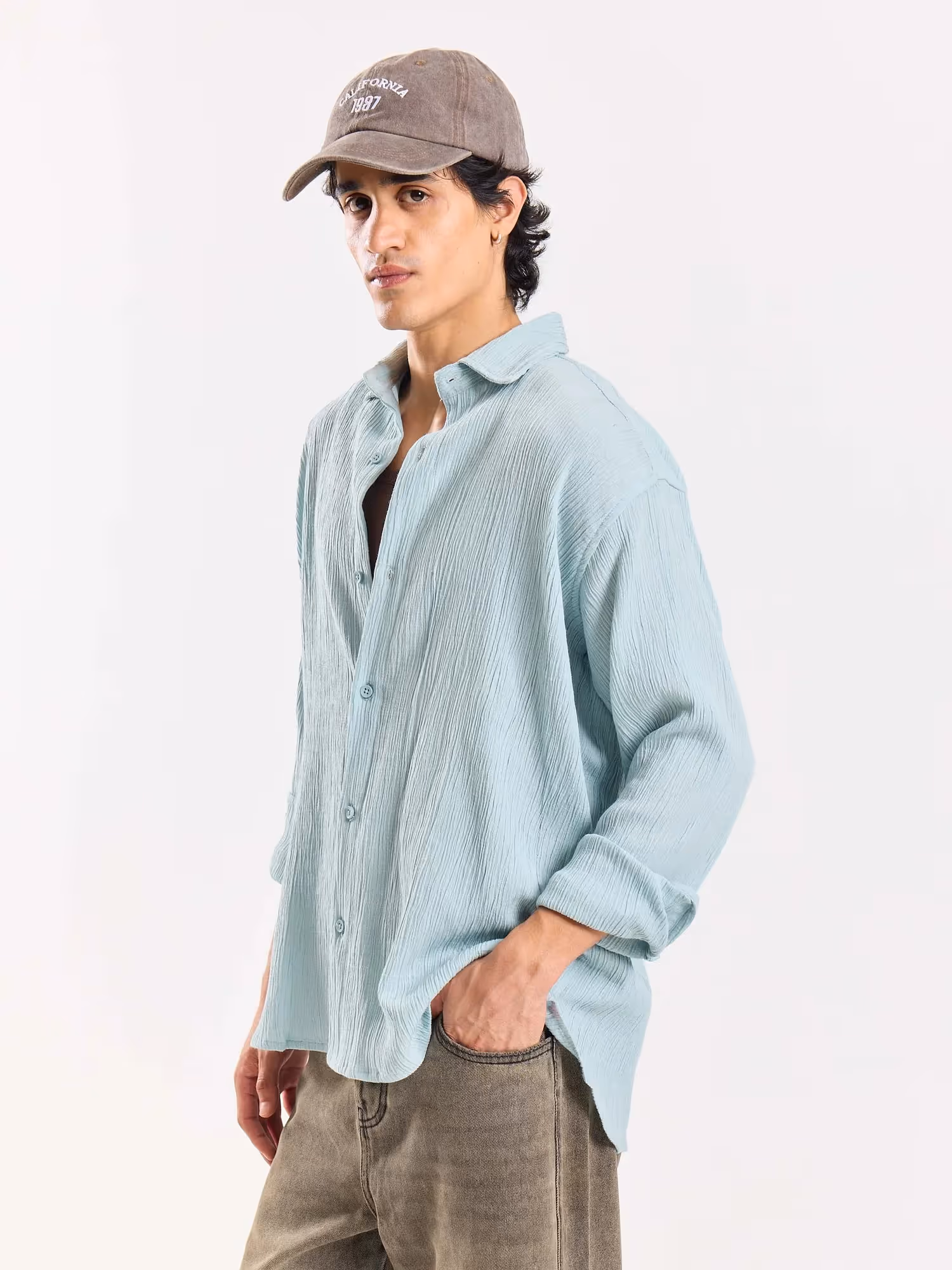 Light Blue Wrinkled Shirt image 4