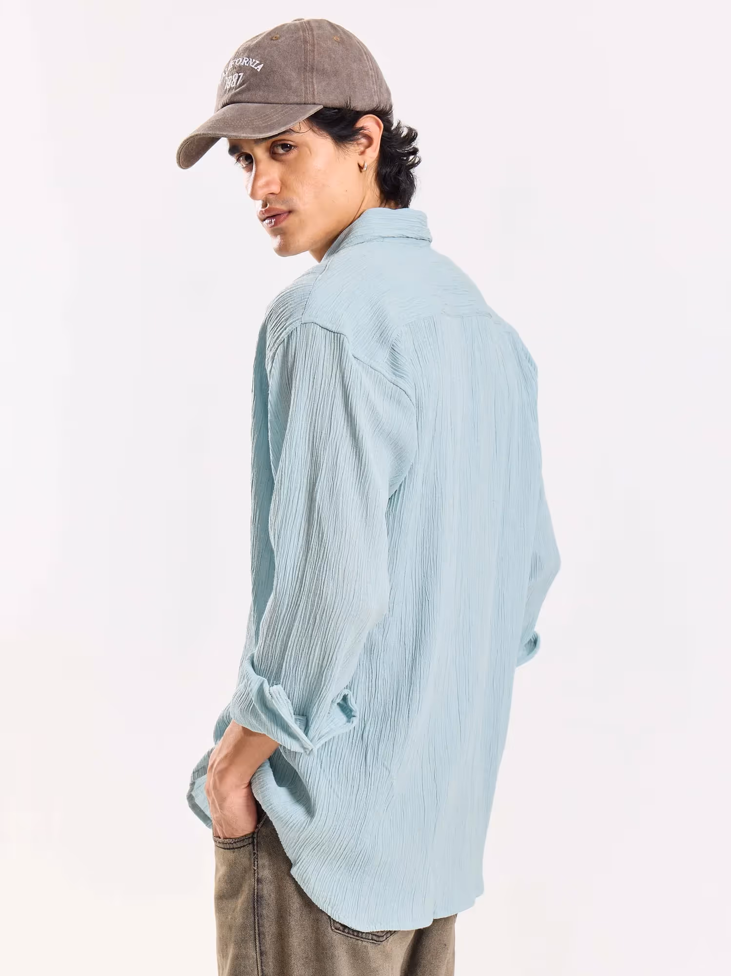 Light Blue Wrinkled Shirt image 7