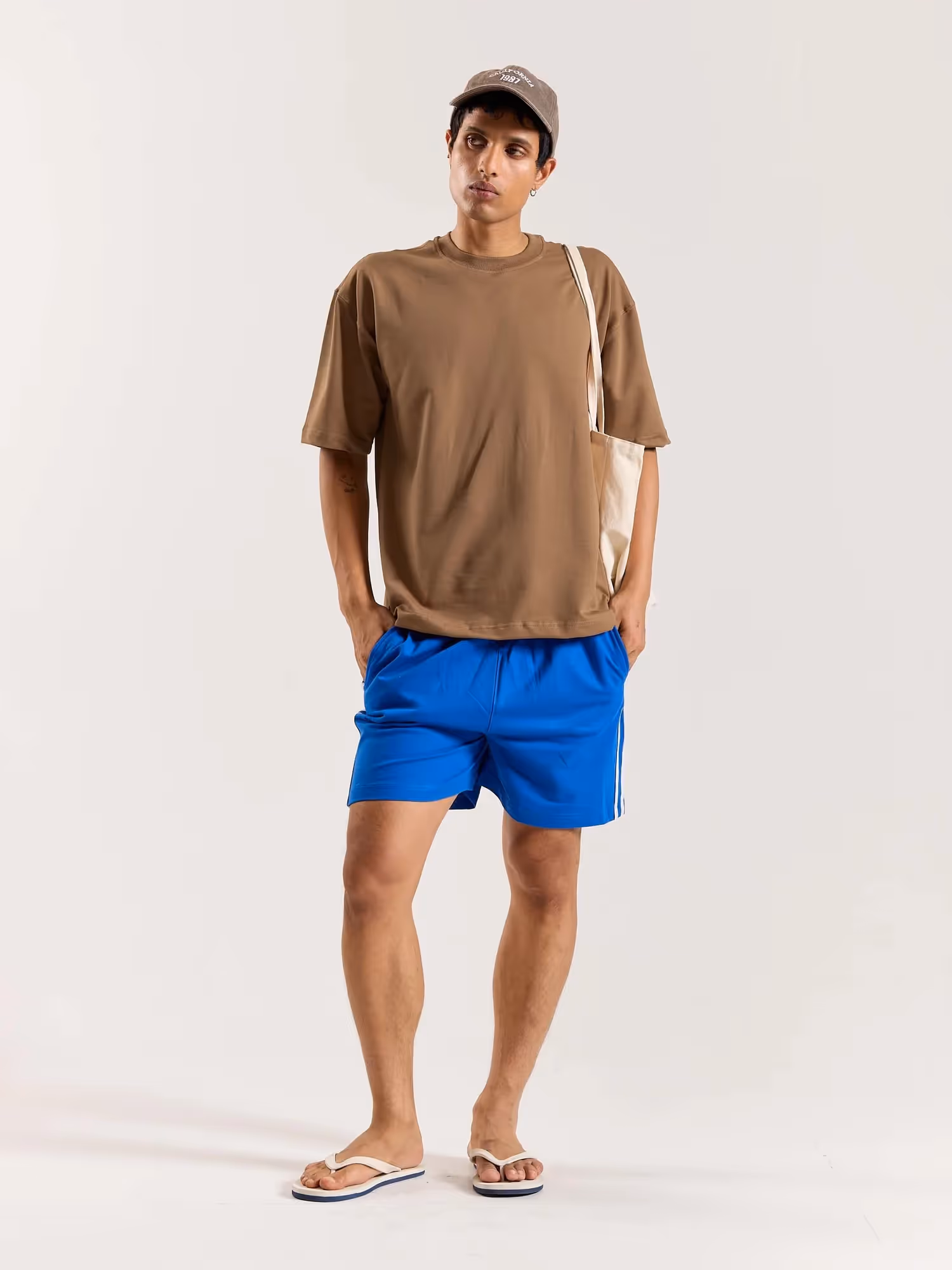Light Brown Loose Fit Cropped T-Shirt image 1