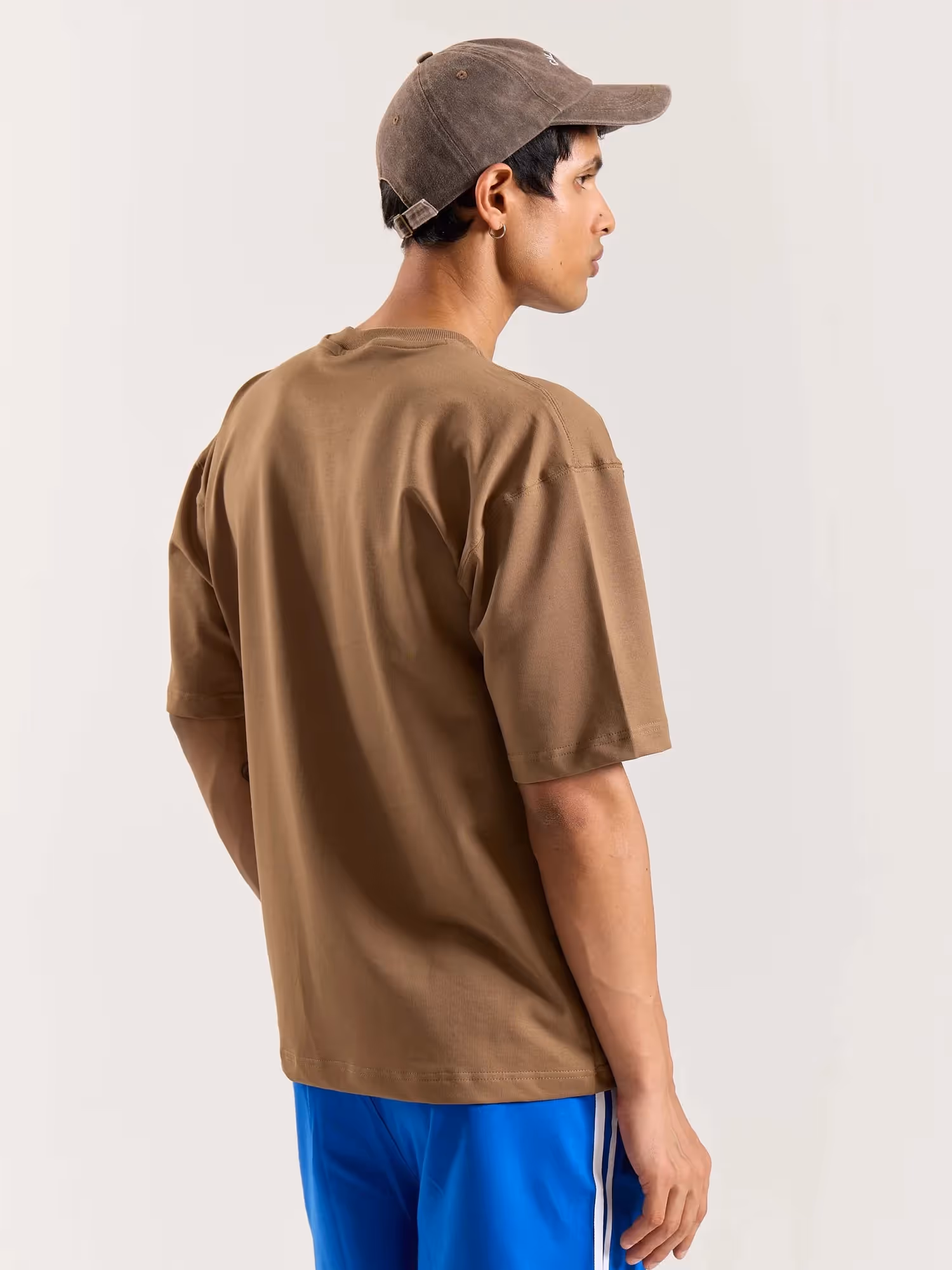 Light Brown Loose Fit Cropped T-Shirt image 7