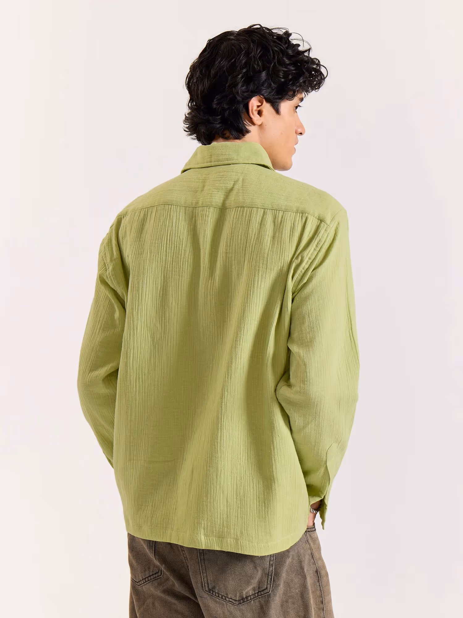 Light Green Gauze Holiday Shirt image 5