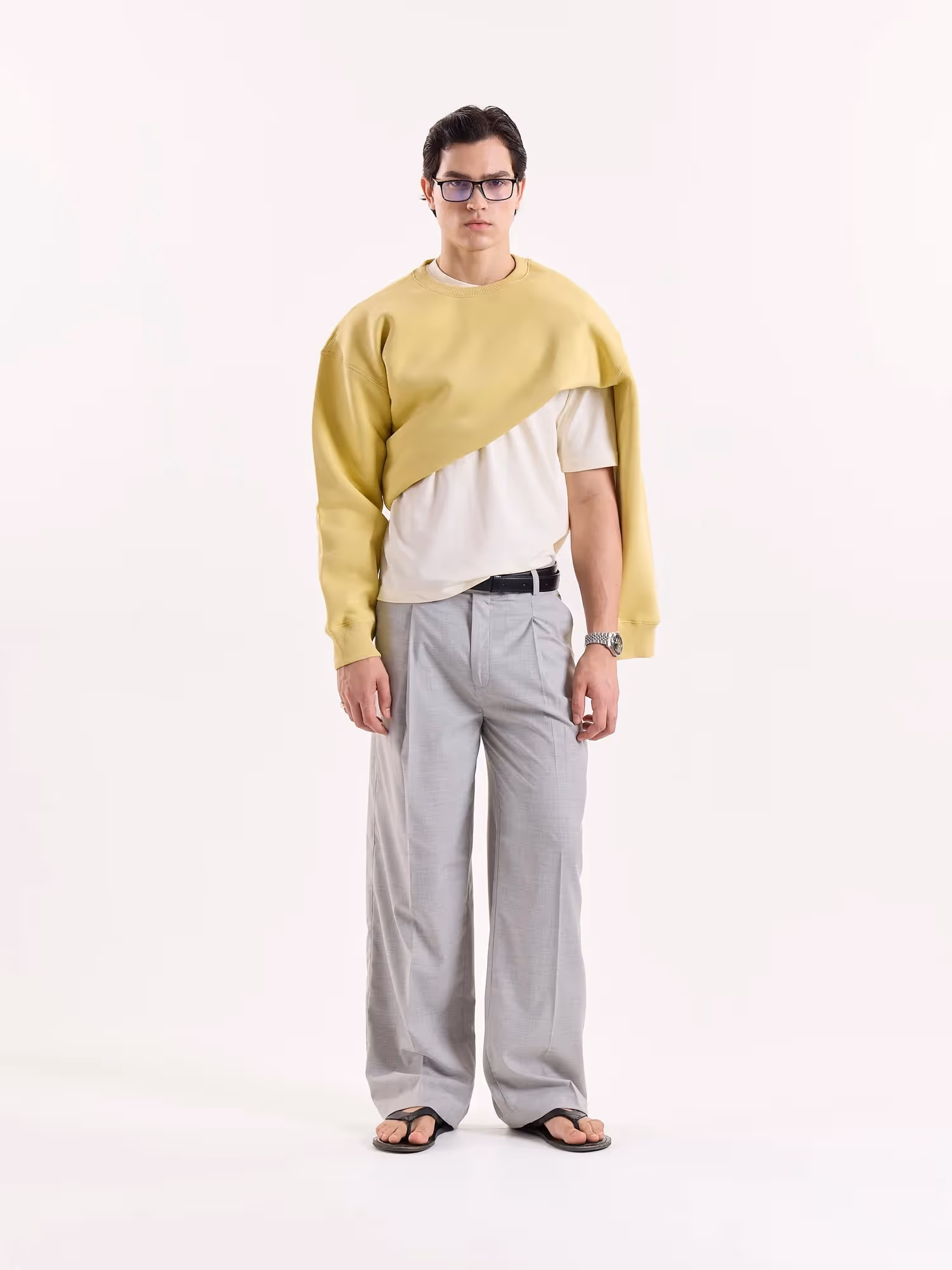 Light Grey Baggy Fit Trousers image 1