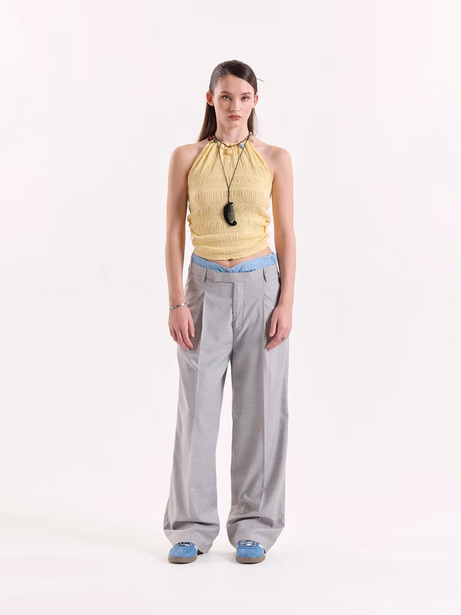 Light Grey Baggy Fit Trousers  image 3