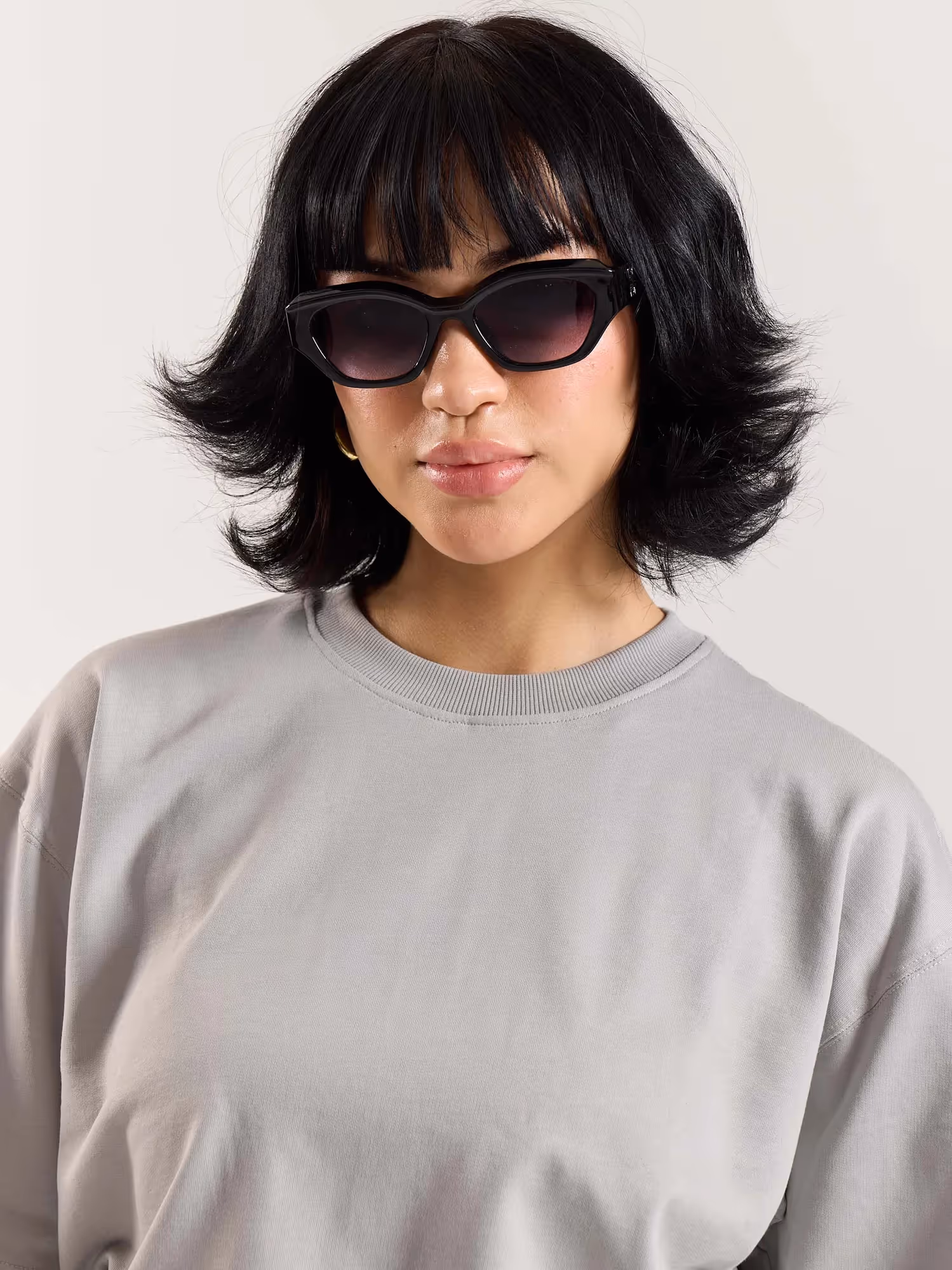 Light Grey Loose Fit Cropped T-Shirt image 8