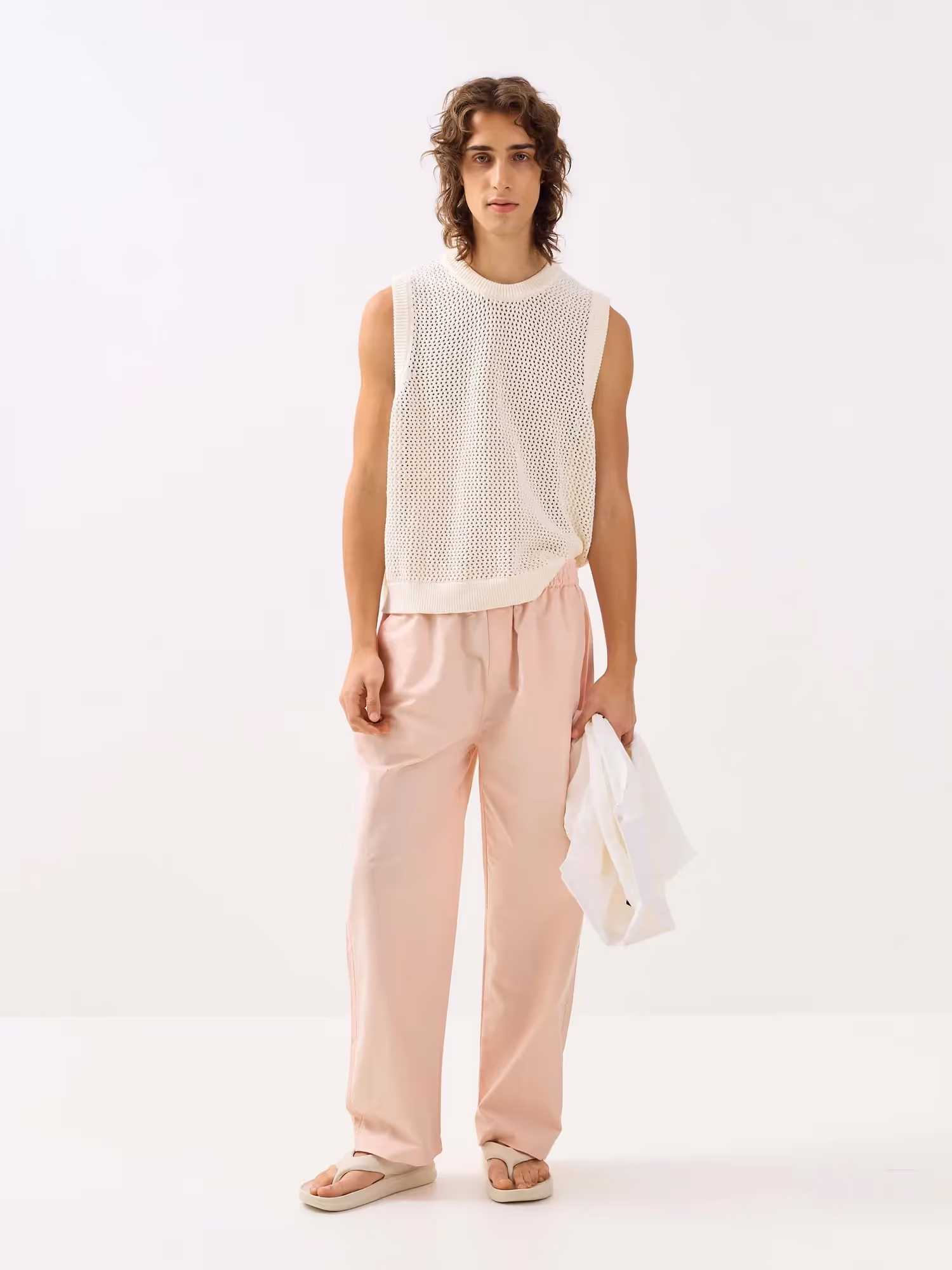 Light Peach Oxford Pull-on Pants image 1