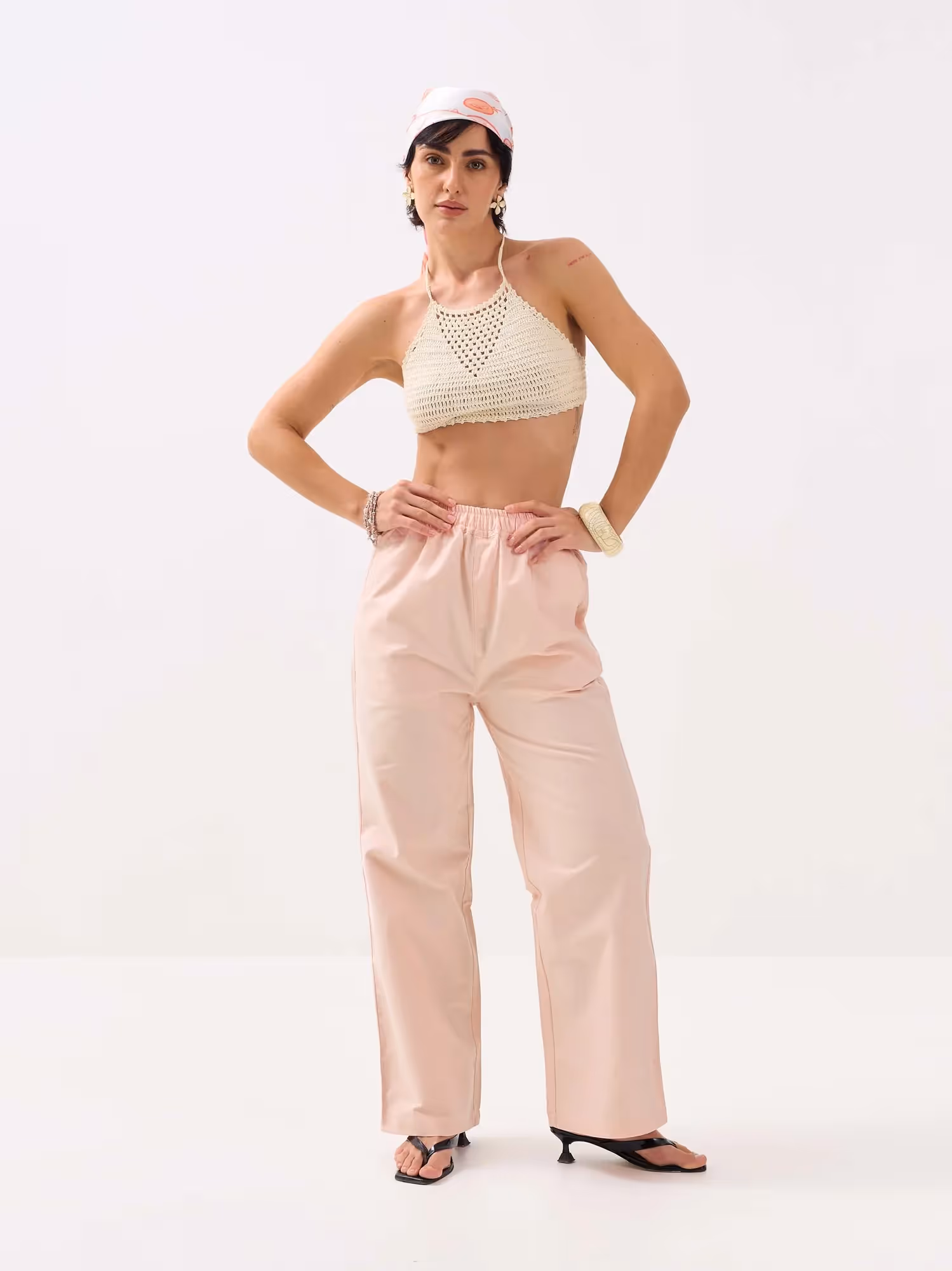 Light Peach Oxford Pull-on Pants  image 2
