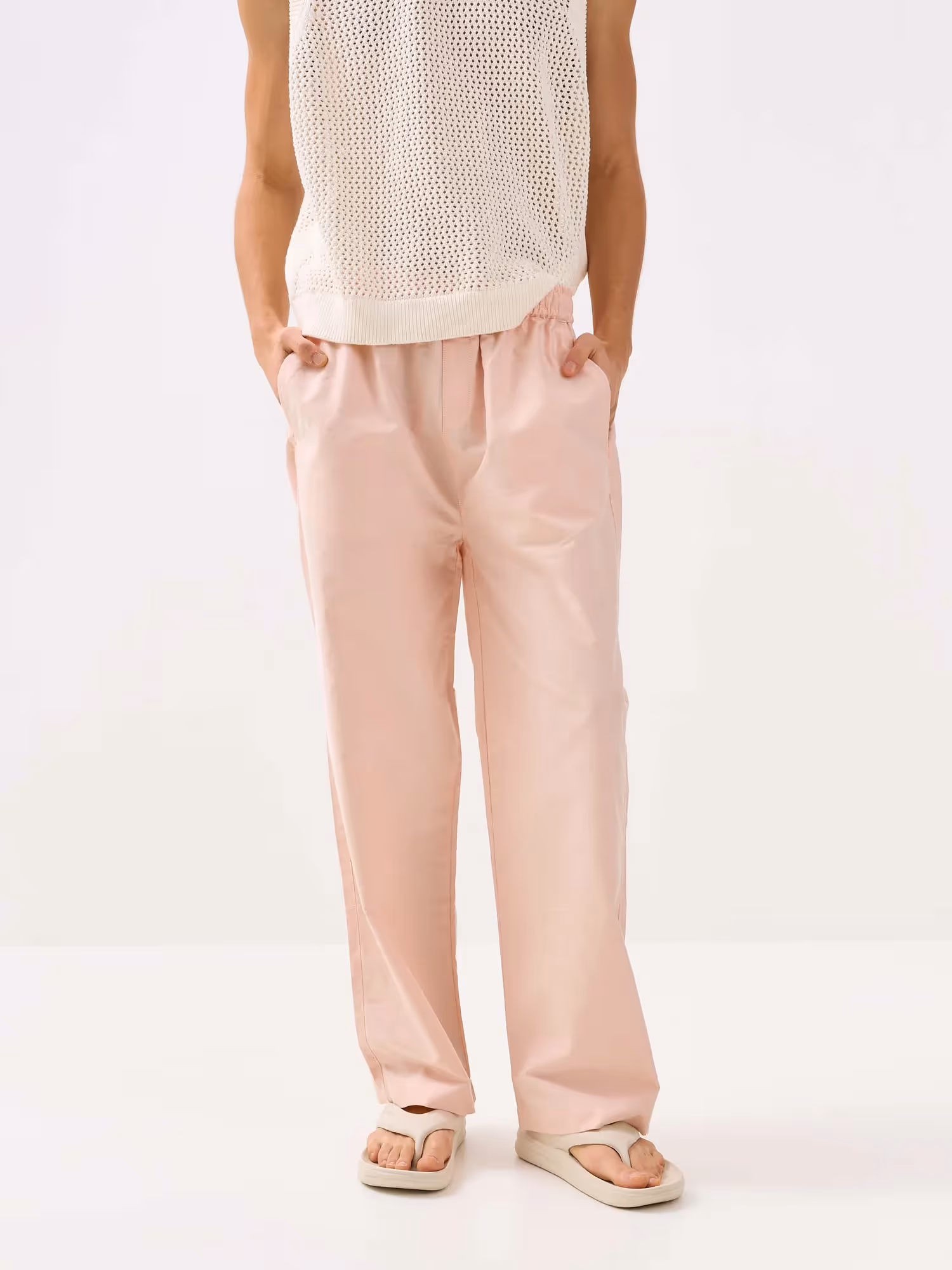 Light Peach Oxford Pull-on Pants  image 3