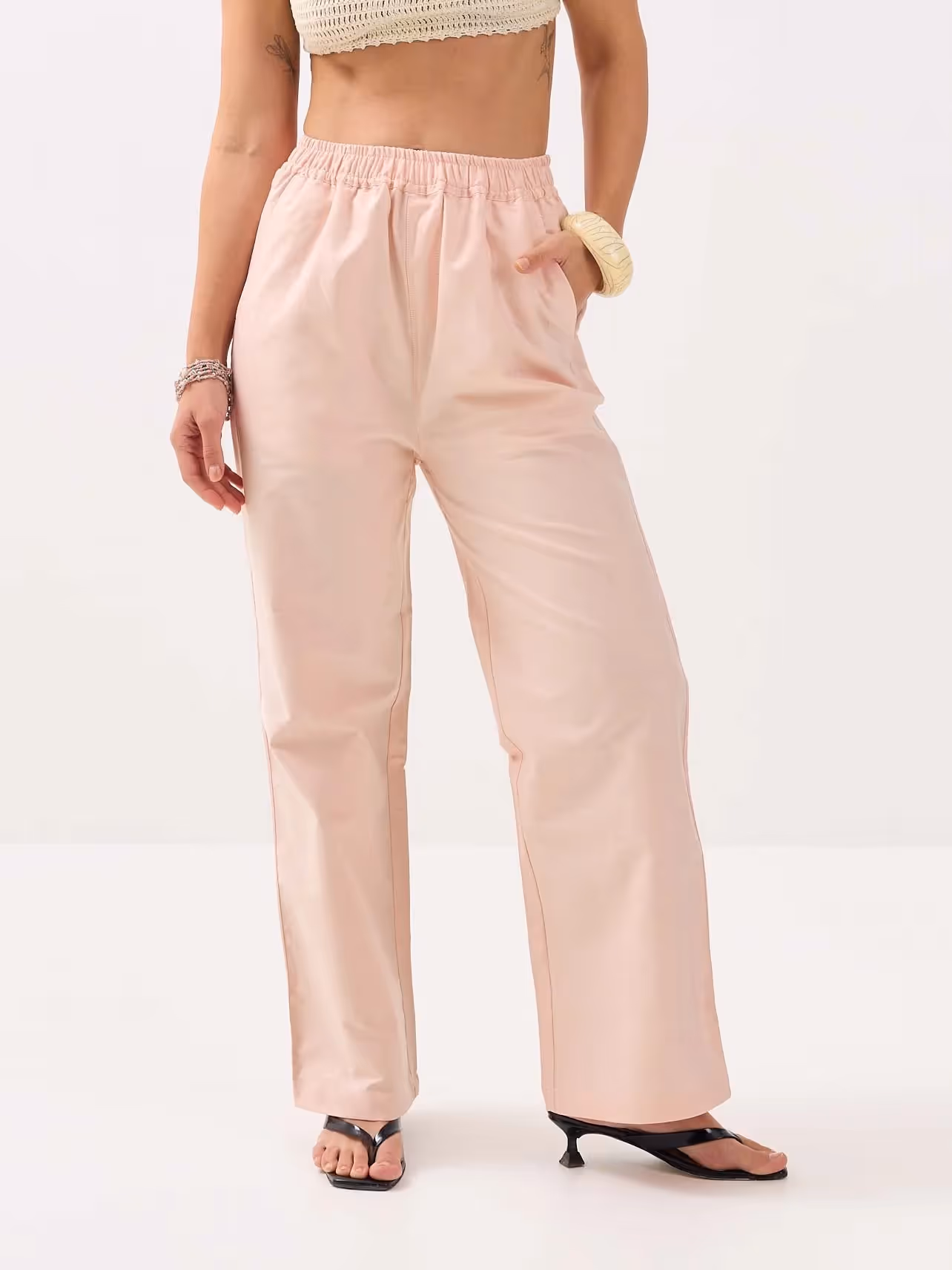 Light Peach Oxford Pull-on Pants  image 4