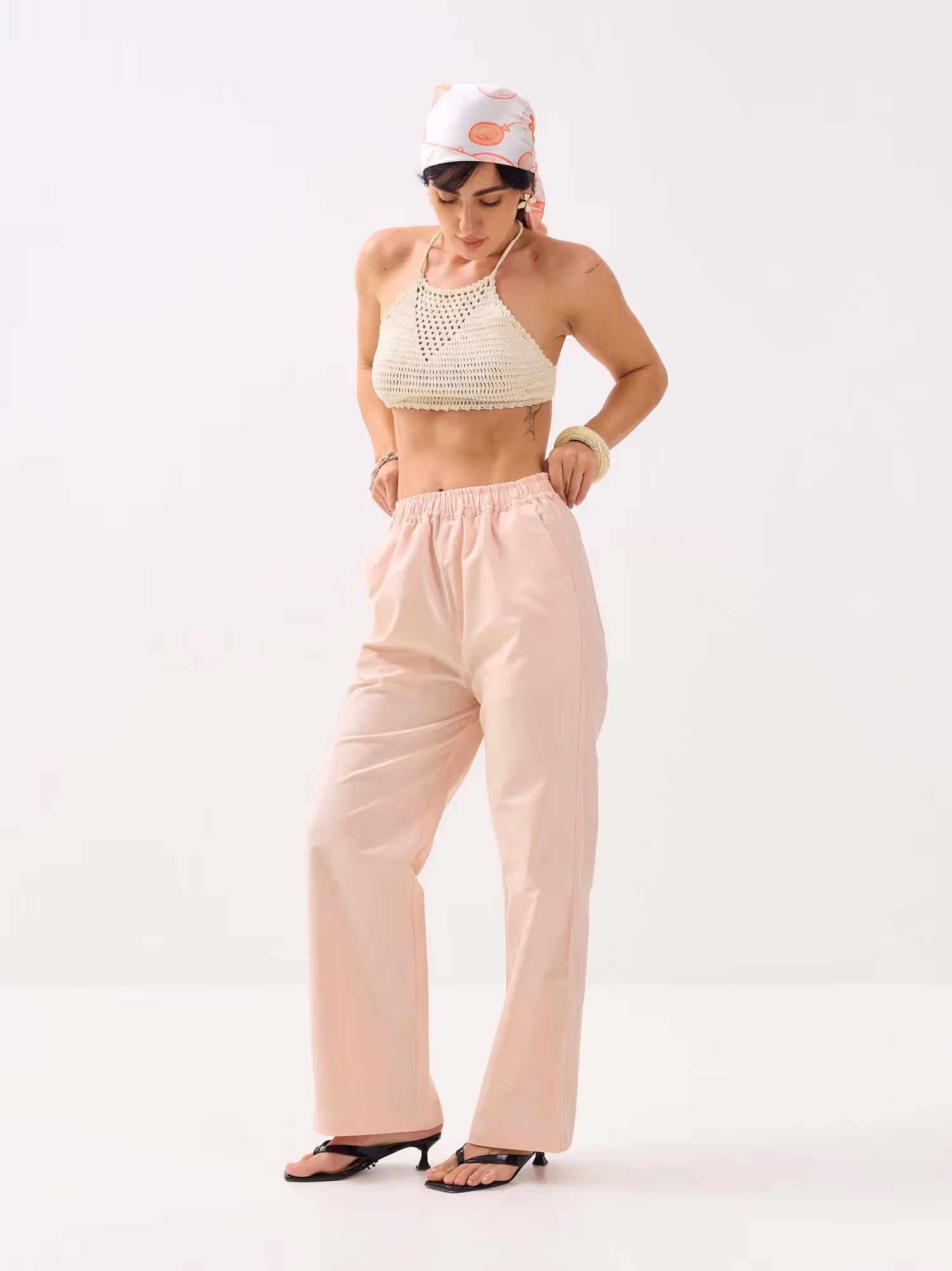 Light Peach Oxford Pull-on Pants  image 6