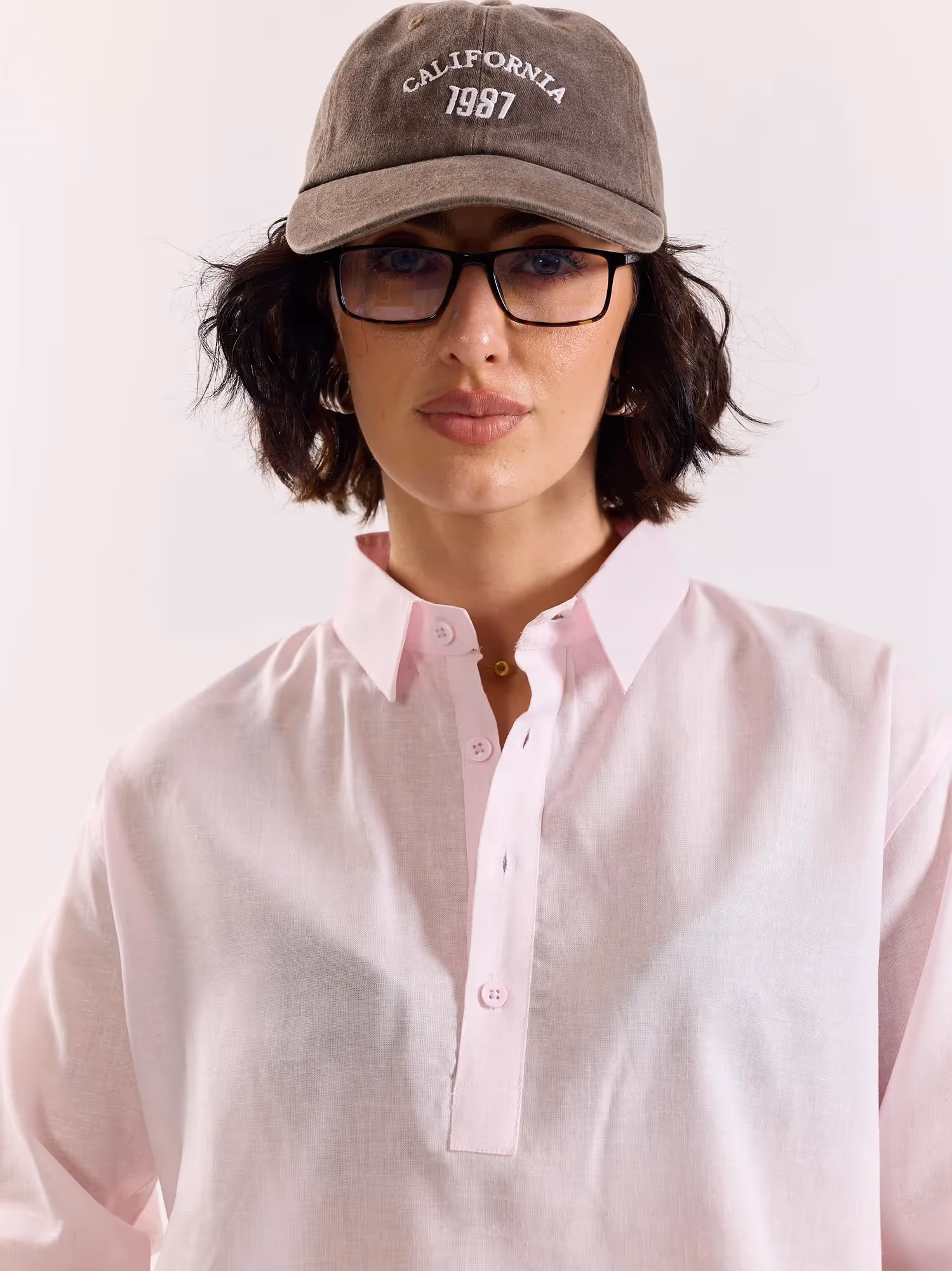 Light Pink Linen Blend Pullover image 5