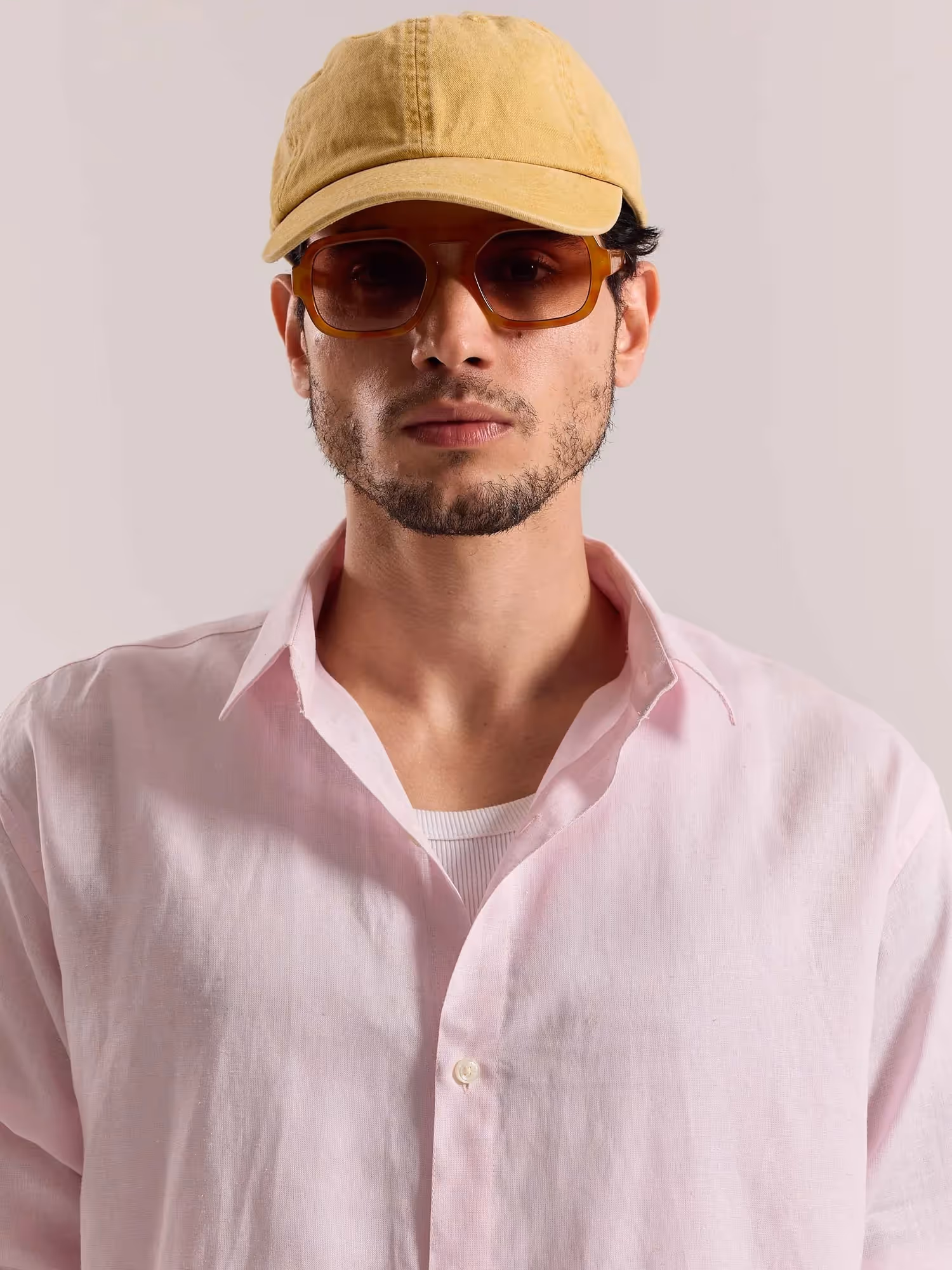 Light Pink Linen-blend Shirt image 5