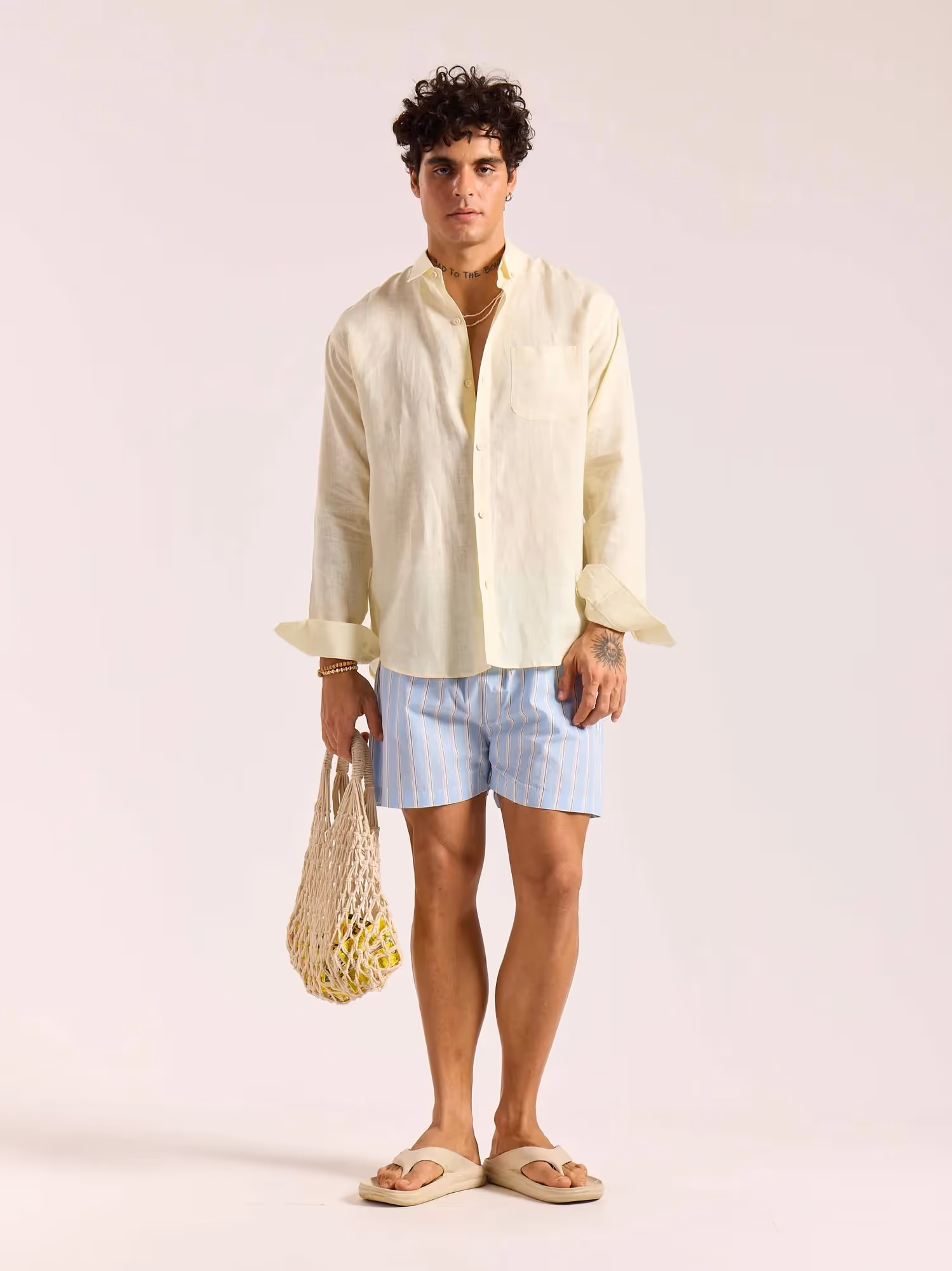 Light Yellow 60s Lea Linen Shirt image 1