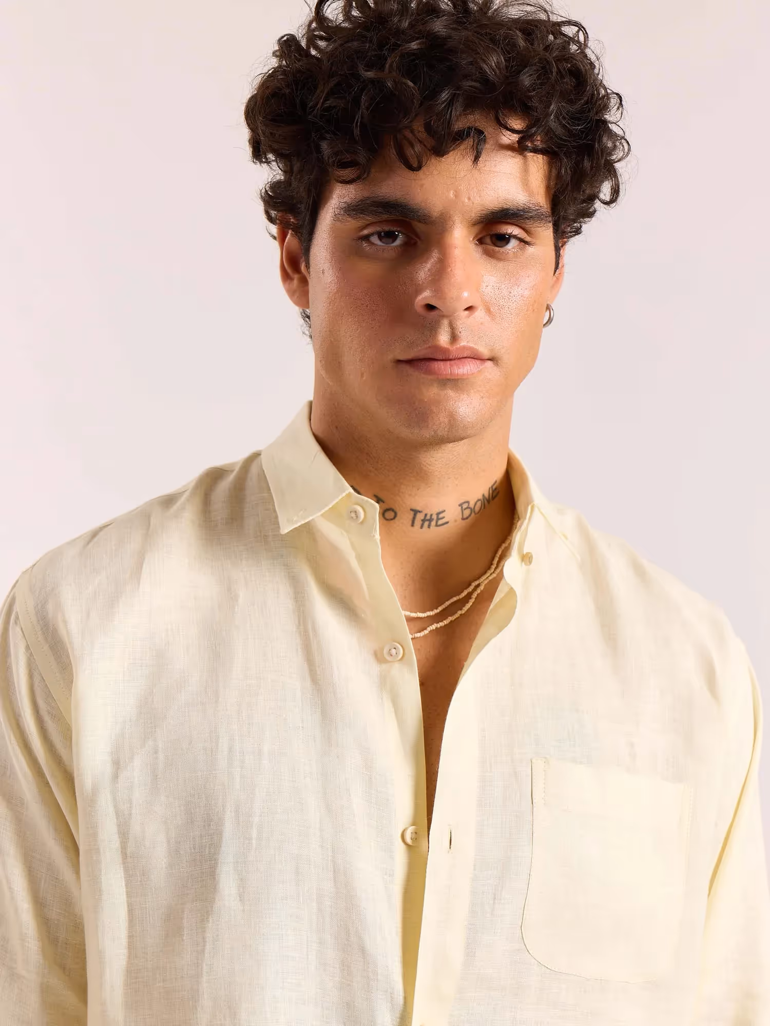 Light Yellow 60s Lea Linen Shirt  image 5