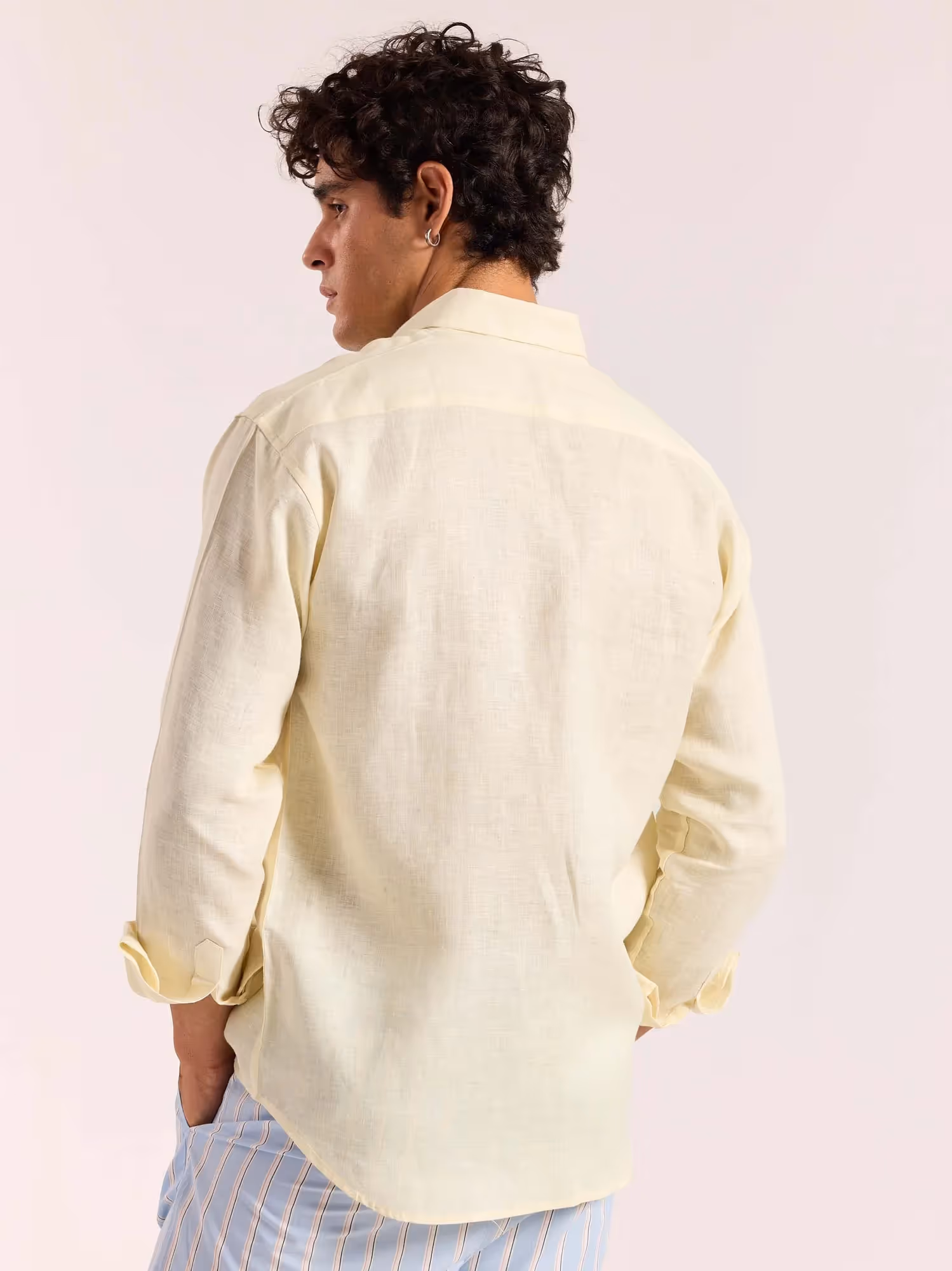 Light Yellow 60s Lea Linen Shirt  image 8