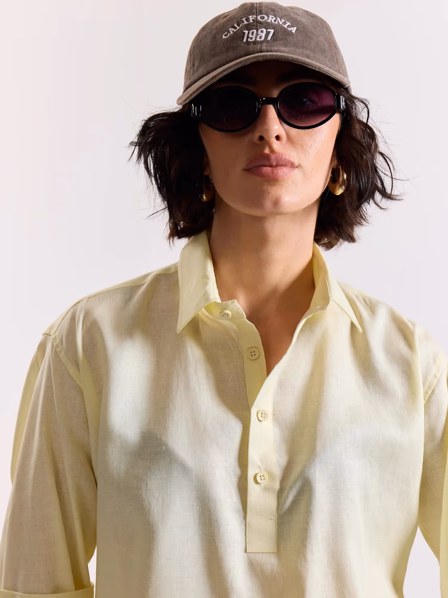 Light Yellow Linen Blend Pullover image 6