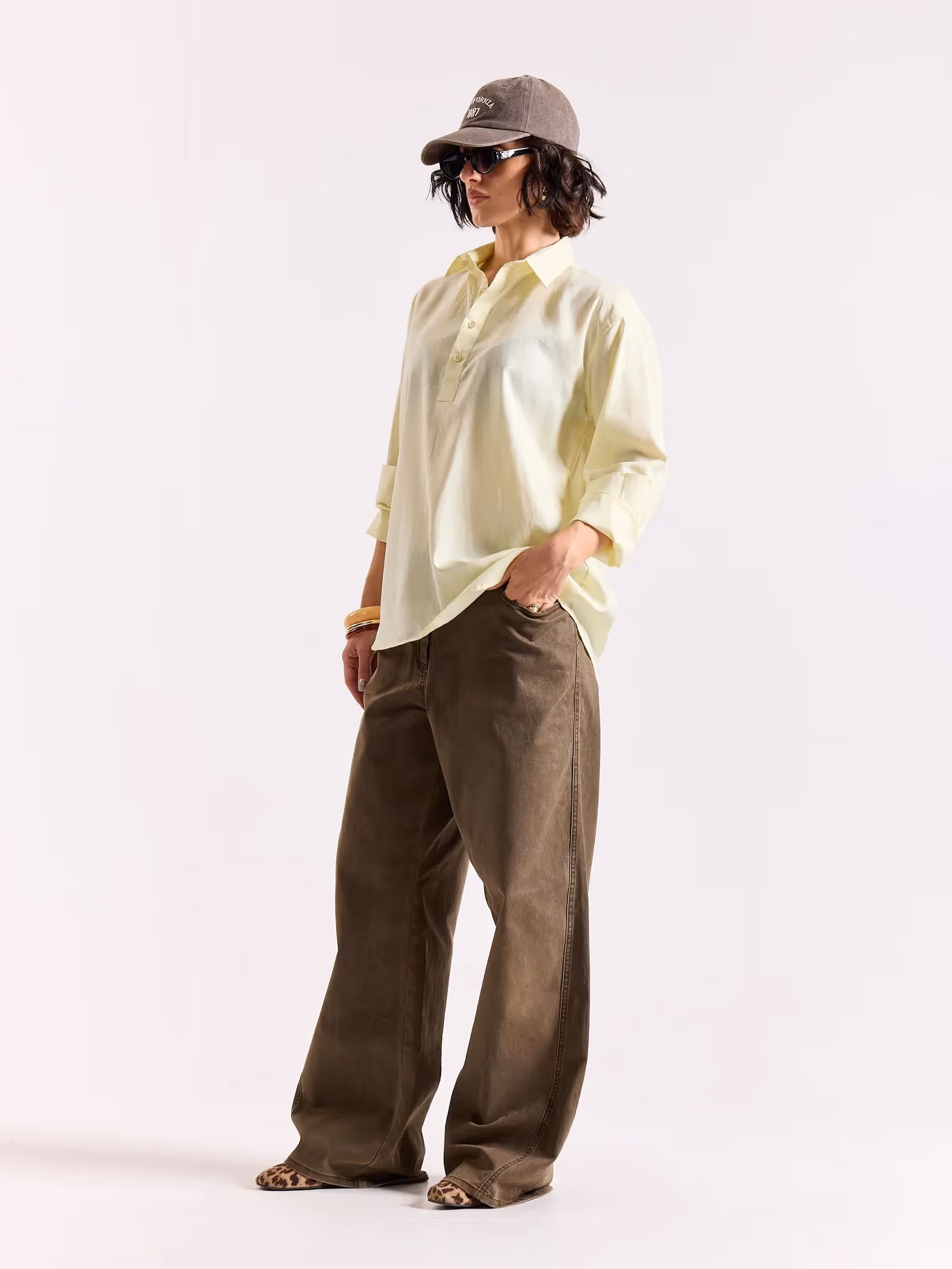 Light Yellow Linen Blend Pullover image 7