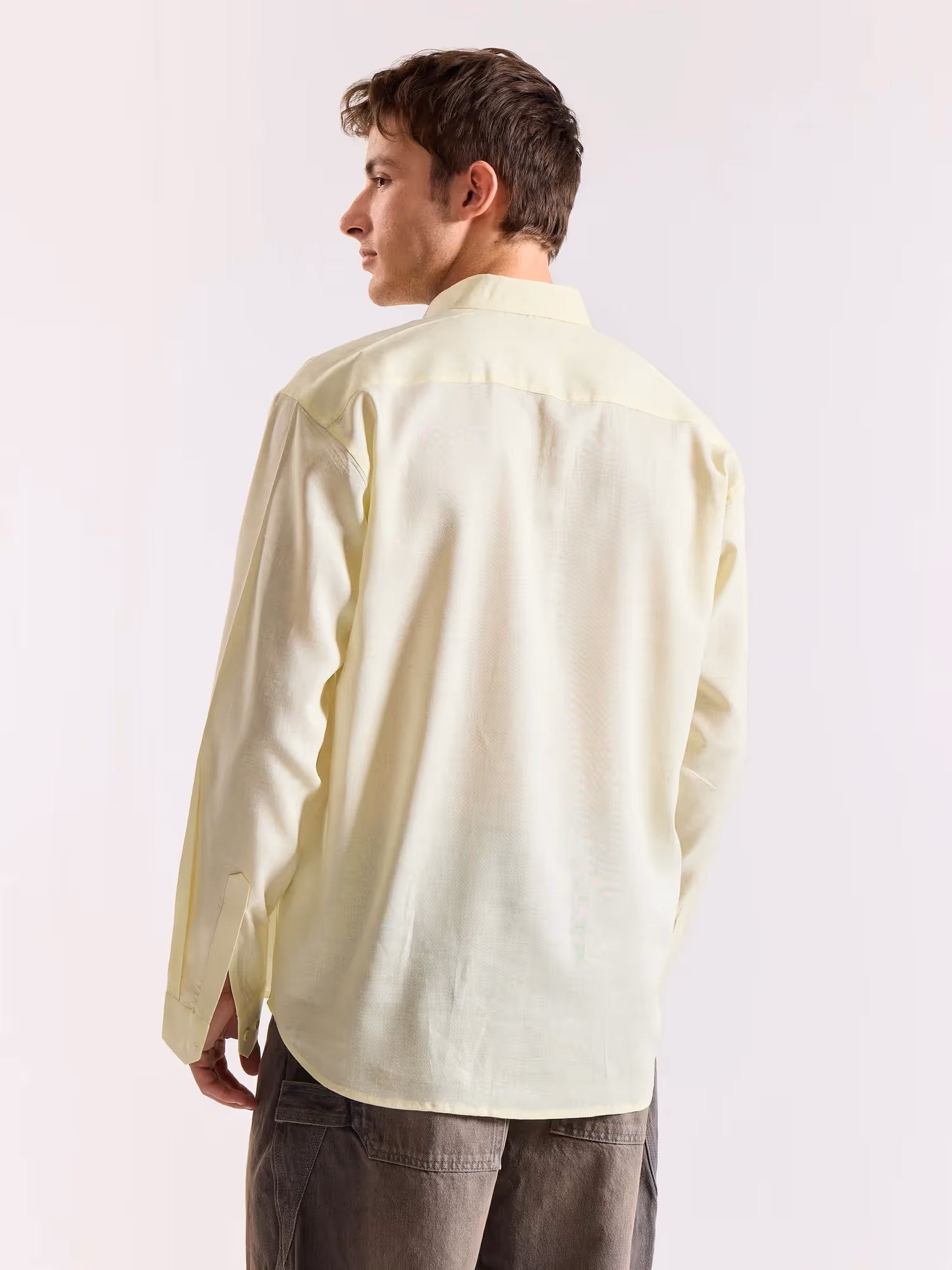 Light Yellow Linen Blend Pullover image 8