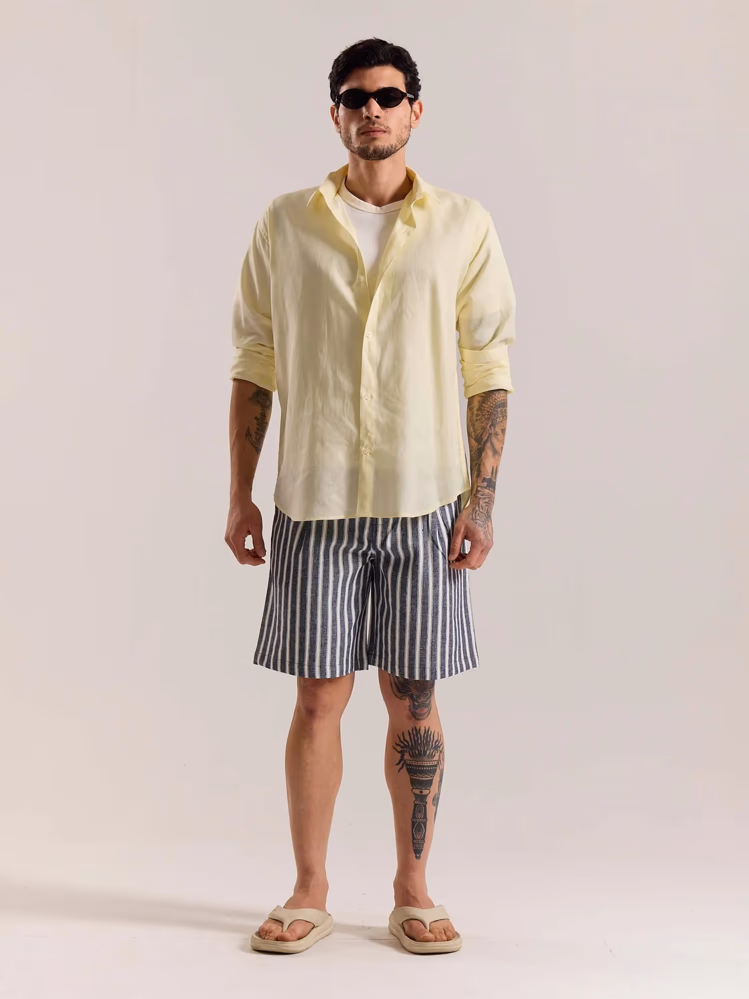 Light Yellow Linen-blend Shirt image 1