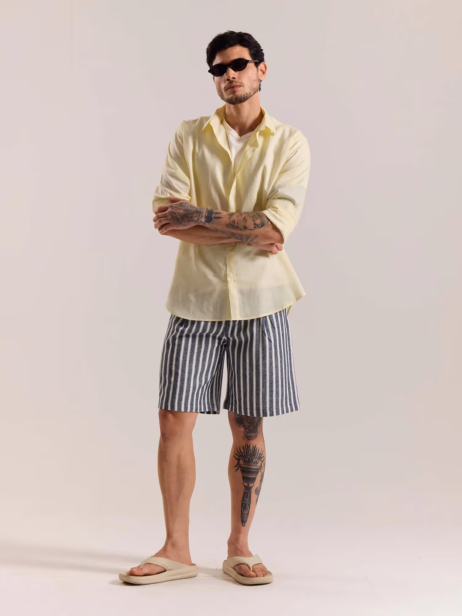 Light Yellow Linen-blend Shirt image 5