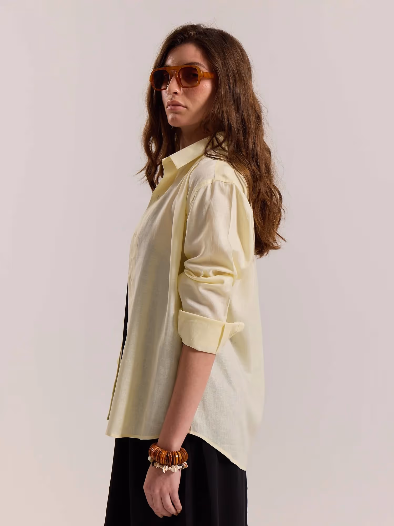 Light Yellow Linen-blend Shirt image 7