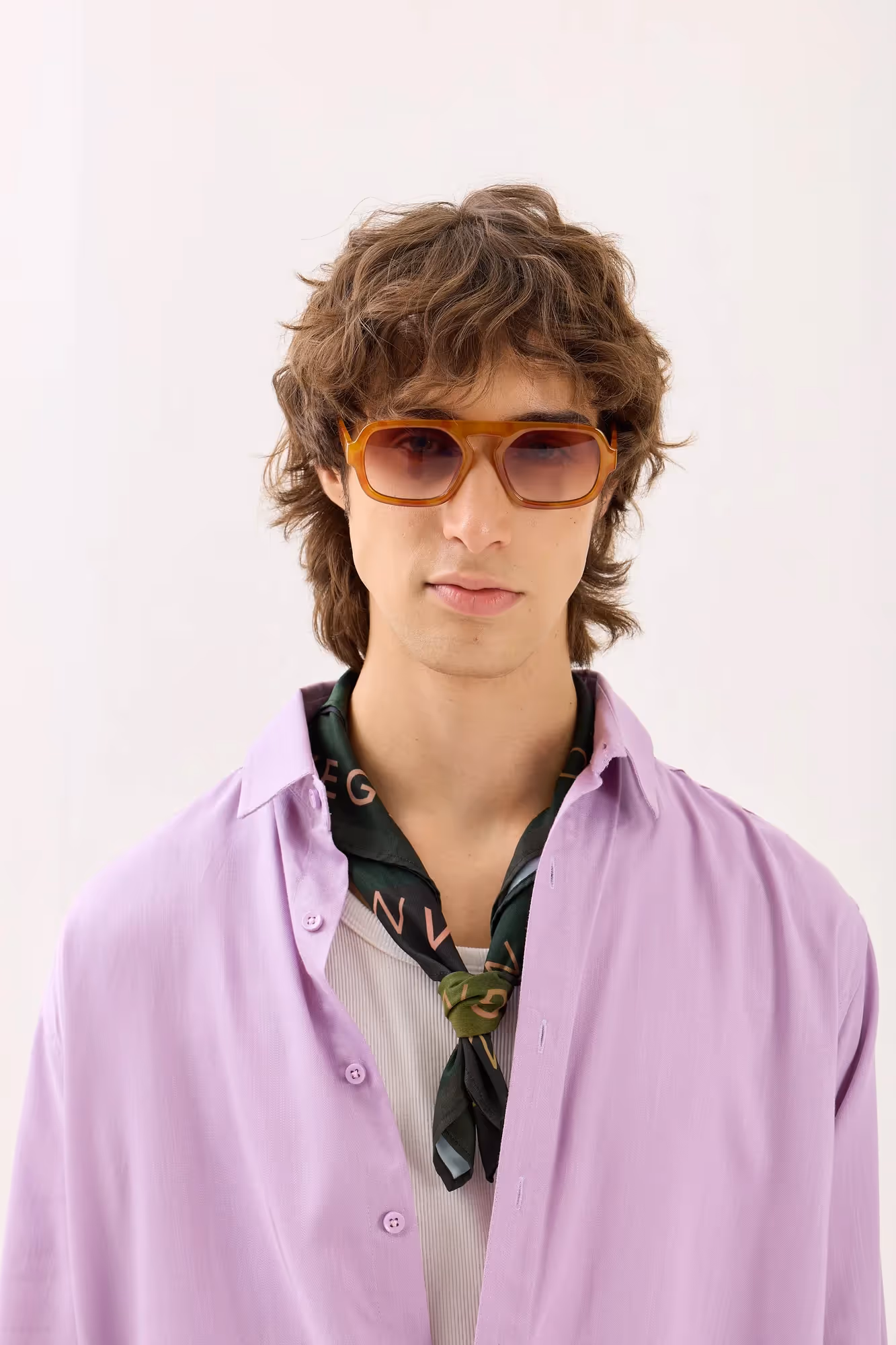 Lilac Textured Drape Shirt image 4